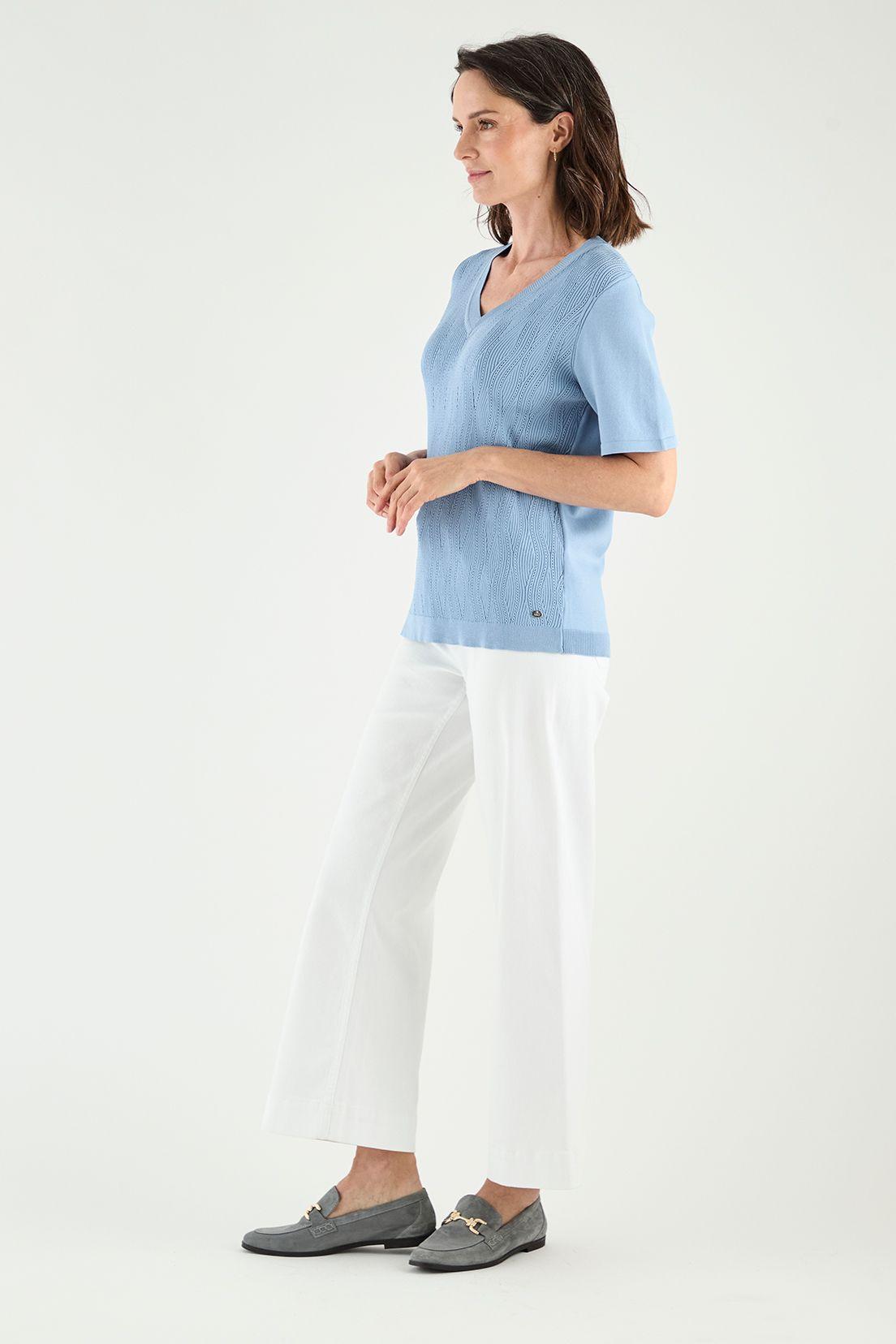 Polera Tejida Celeste Ma Griffe 18202125001110-2