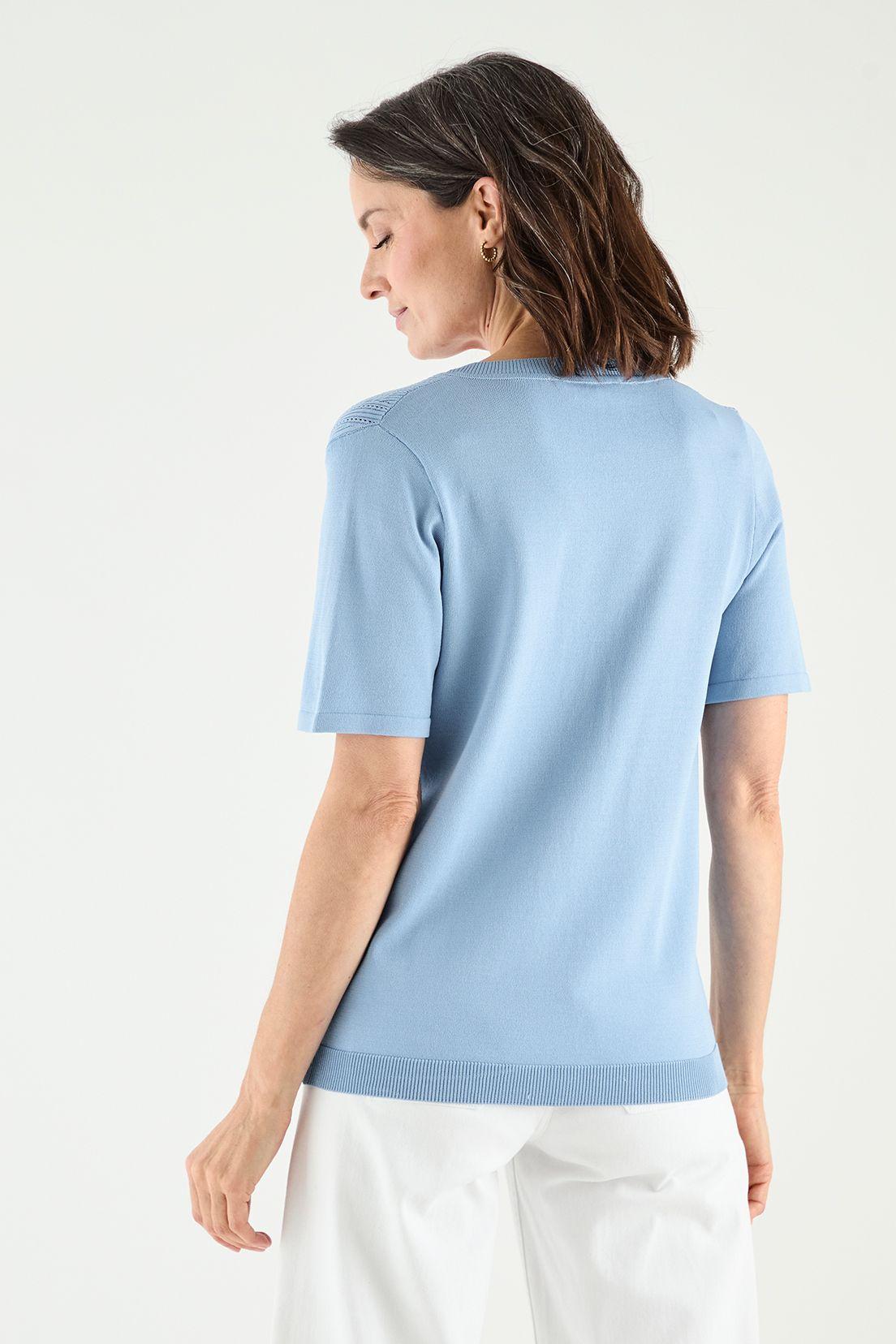 Polera Tejida Celeste Ma Griffe 18202125001110-3