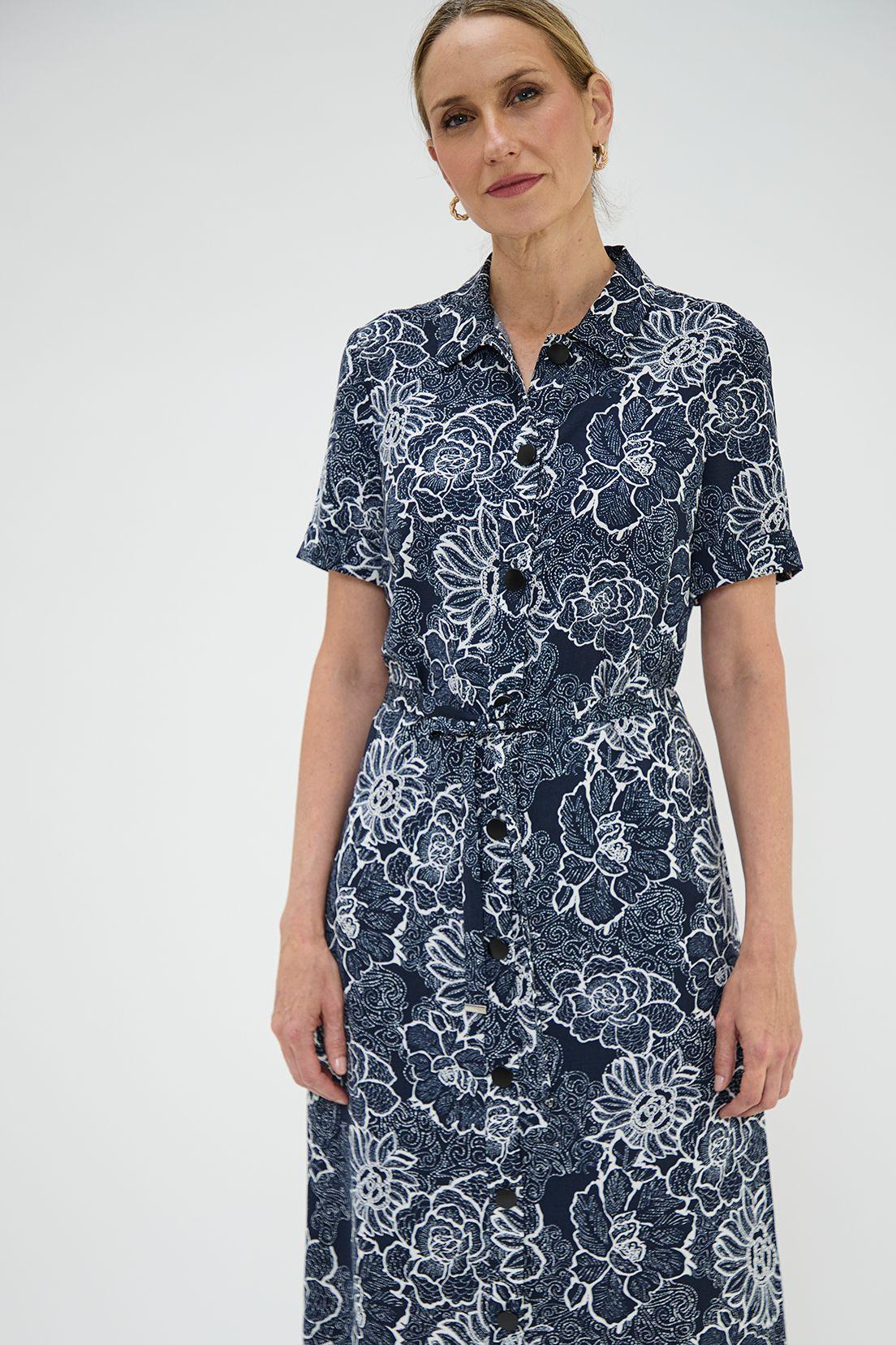 Vestido Camisero Estampado Azul Ma Griffe 13102125001104-0