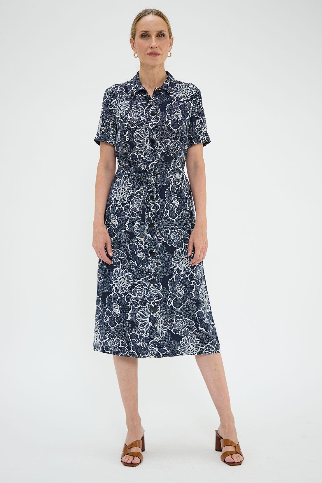 Vestido Camisero Estampado Azul Ma Griffe 13102125001104-2