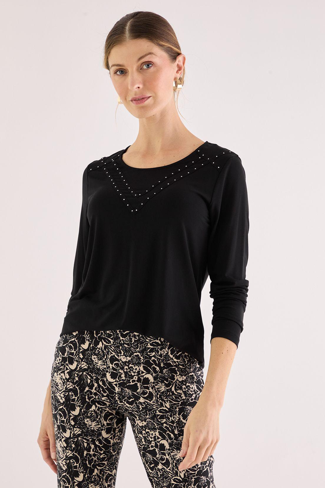 Polera Con Strass Negro 14202125006102-0