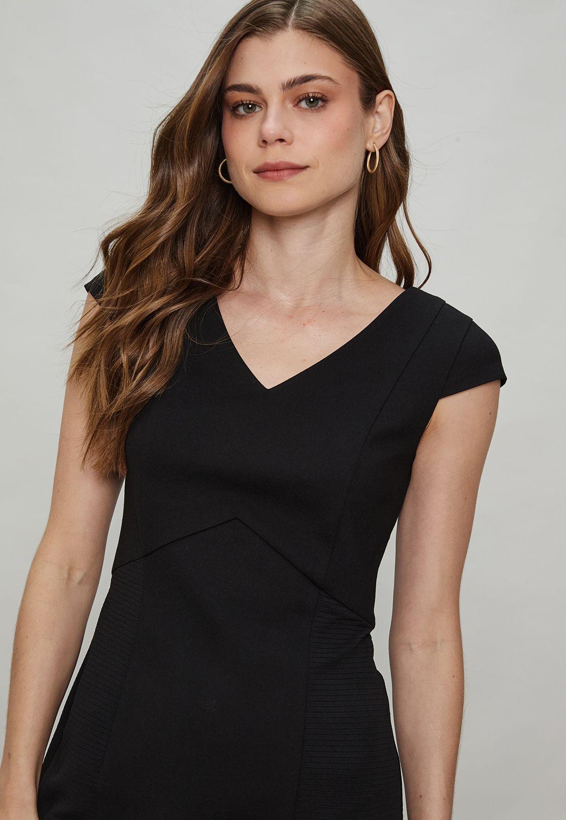 Vestido Jumper Doble Tela Textura Negro Ash 13007124053102-2