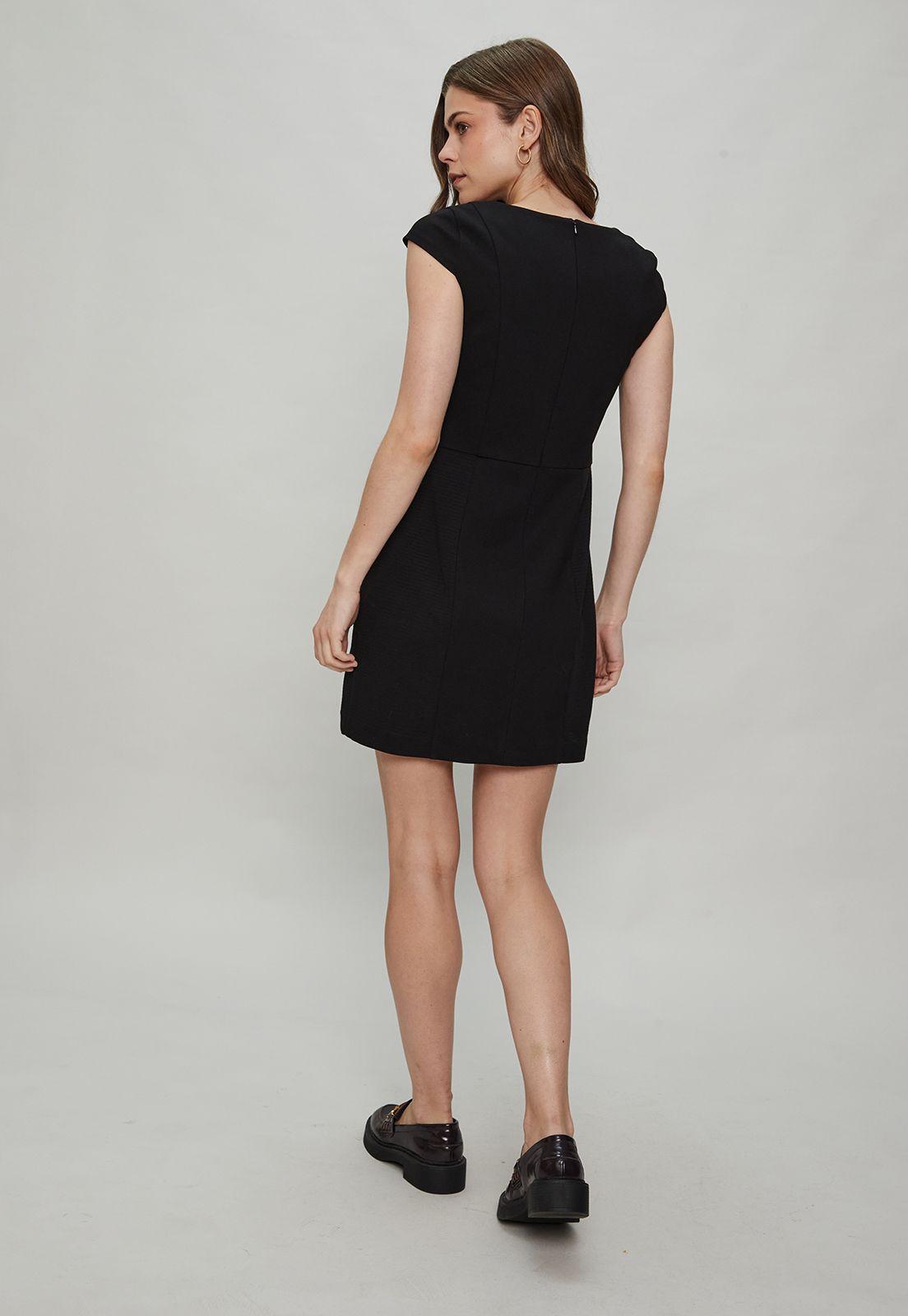 Vestido Jumper Doble Tela Textura Negro Ash 13007124053102-4