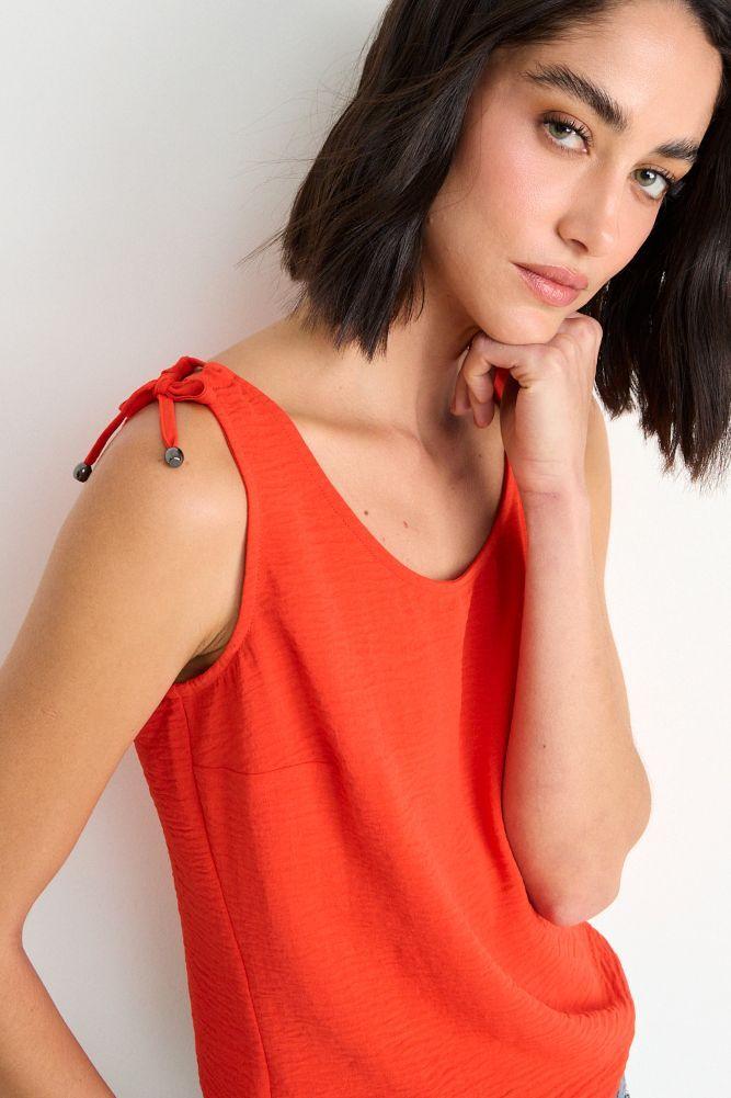 Blusa Lisa Sin Mangas Rojo Ash 14007126051103-1