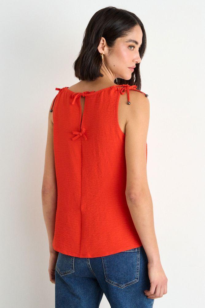 Blusa Lisa Sin Mangas Rojo Ash 14007126051103-2