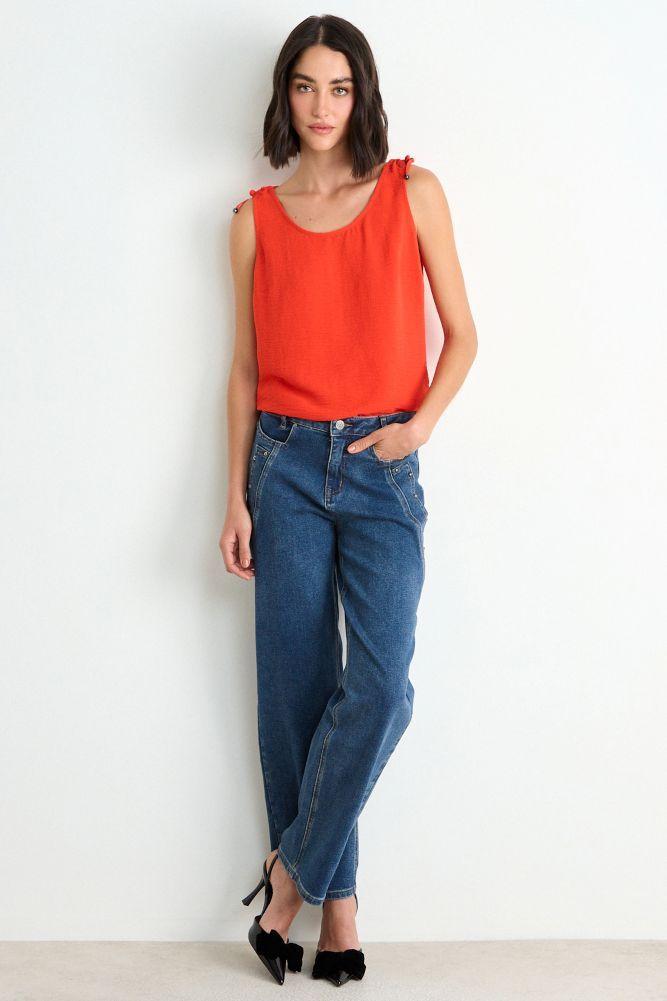 Blusa Lisa Sin Mangas Rojo Ash 14007126051103-3