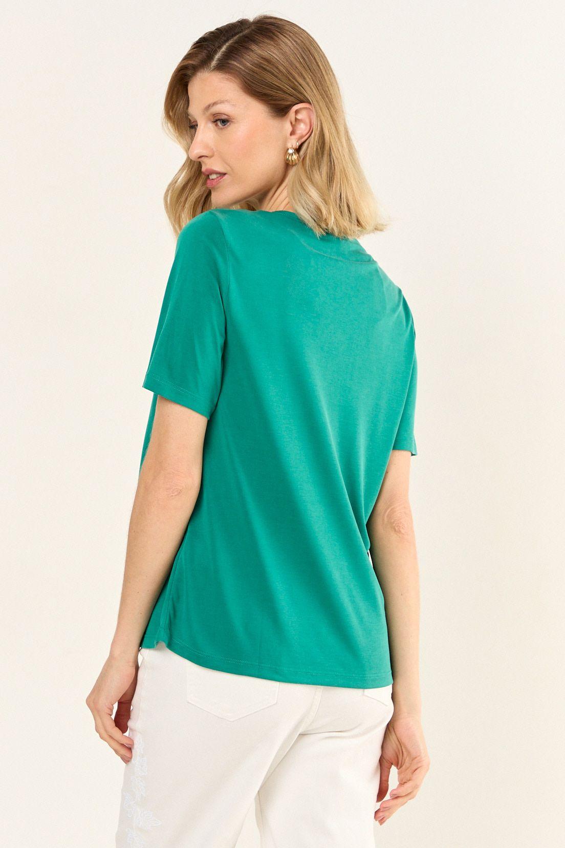Polera Escote En V Con Lurex Verde Ma Griffe 14202126005217-2