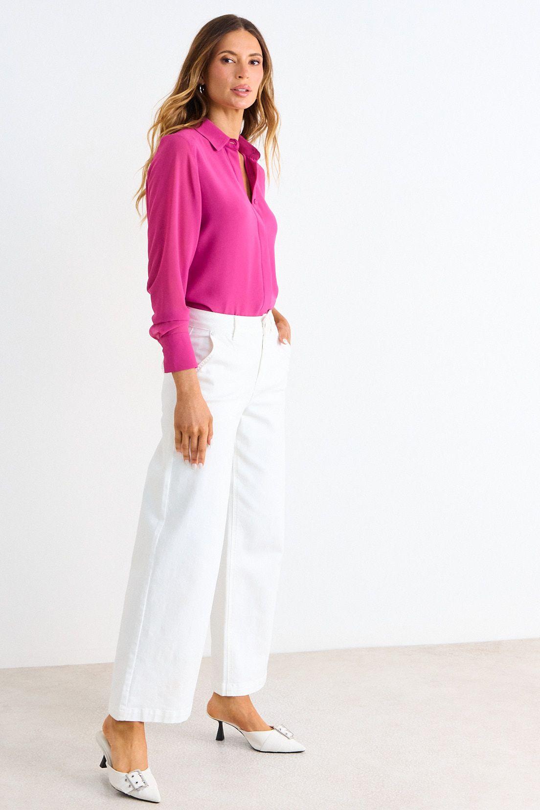 Blusa Camisera Manga Larga Fucsia Ash 14007126010116-4