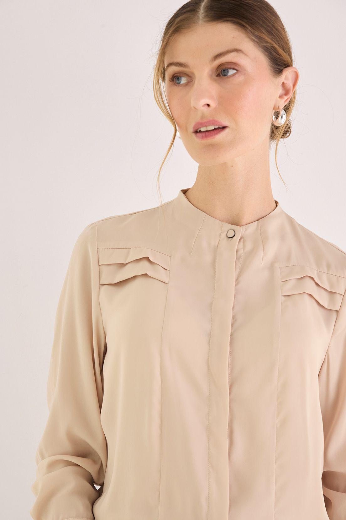 Blusa Escote Cerrado Beige 14002125054106-2