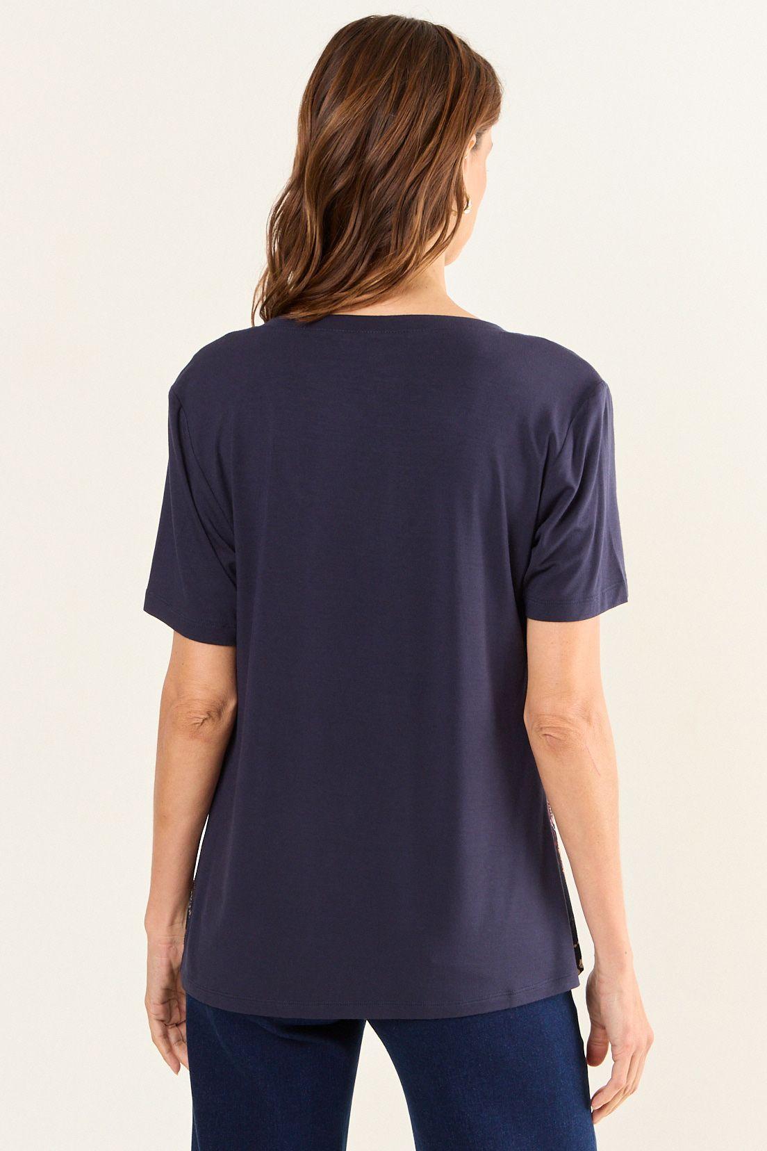 Polera Estampada Doble Tela Azul Ma Griffe 14602126001104-2