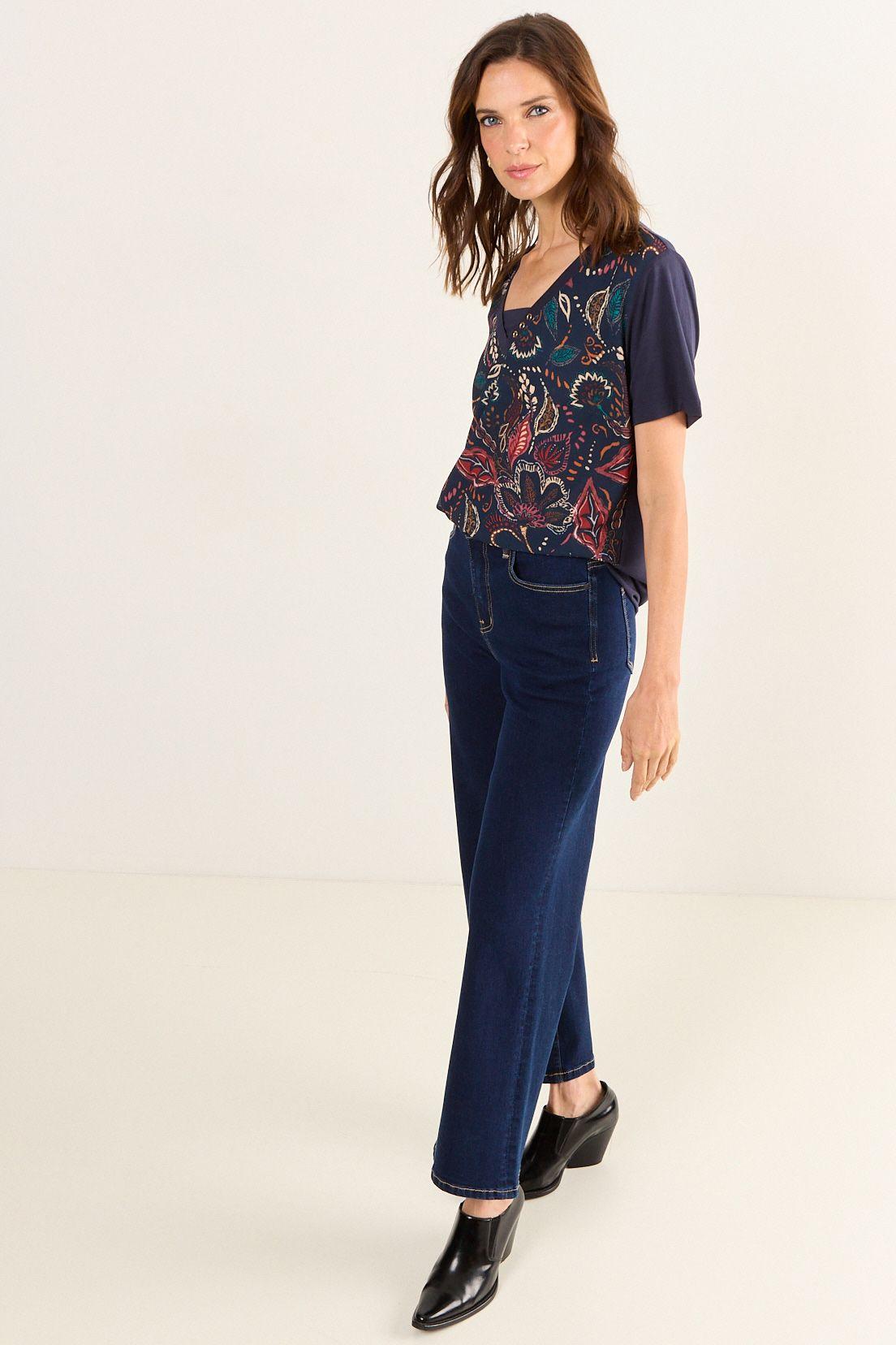 Polera Estampada Doble Tela Azul Ma Griffe 14602126001104-3