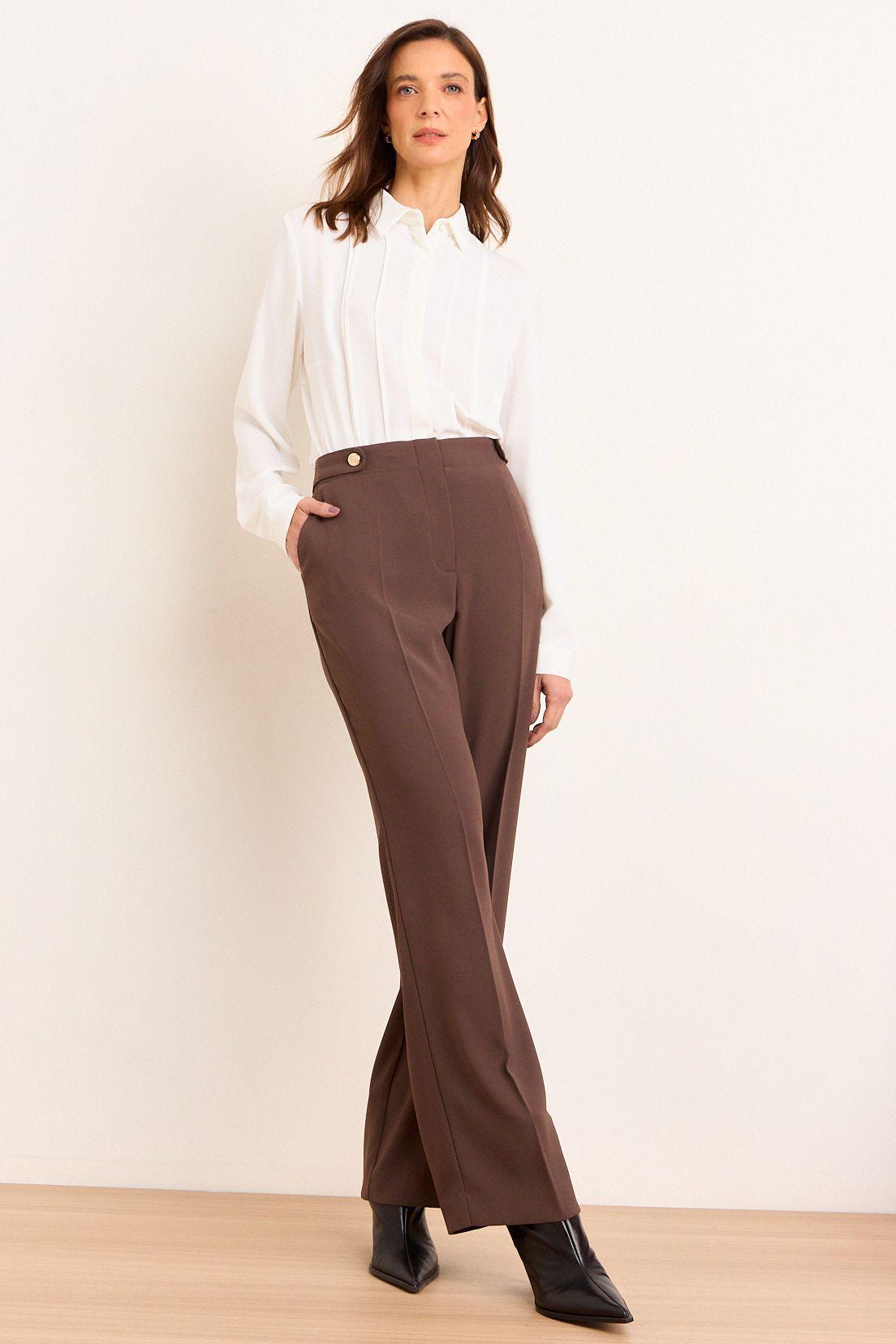 Pantalon Formal Wide Café Ma Griffe 11002226050109-0