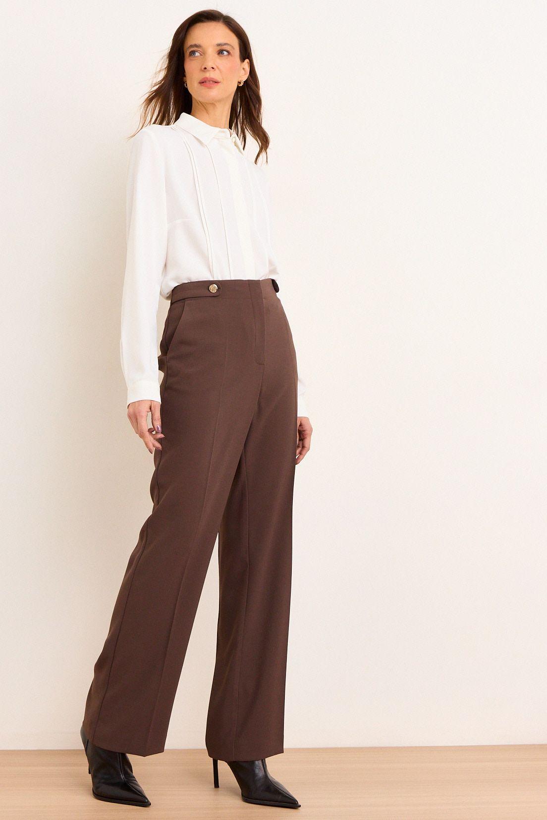 Pantalon Formal Wide Café Ma Griffe 11002226050109-4