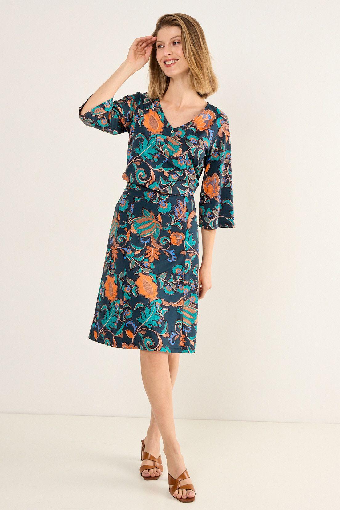 Falda En A Con Hebillas Azul Ma Griffe 12102126001104-0