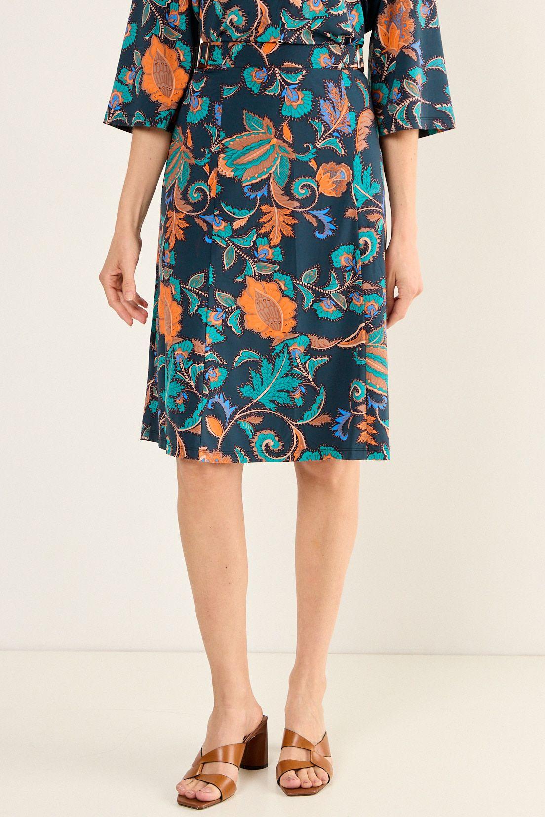 Falda En A Con Hebillas Azul Ma Griffe 12102126001104-1