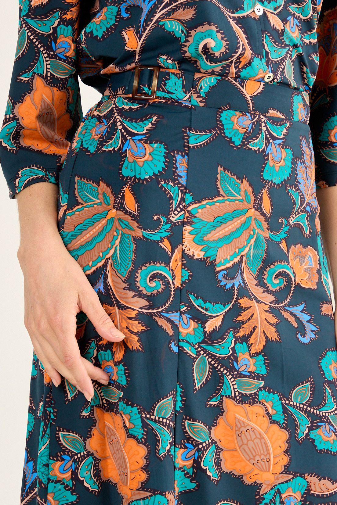 Falda En A Con Hebillas Azul Ma Griffe 12102126001104-2