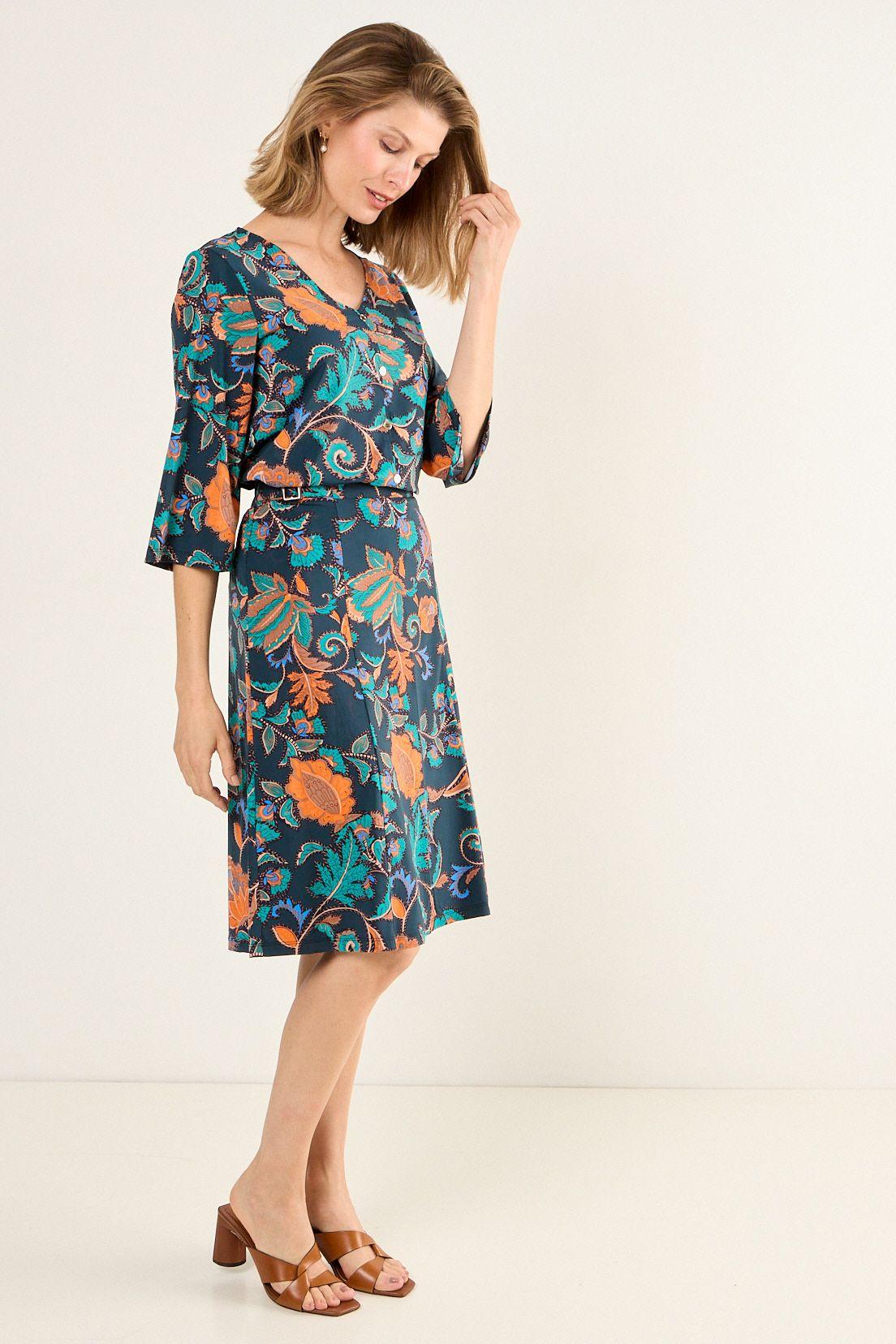 Falda En A Con Hebillas Azul Ma Griffe 12102126001104-4