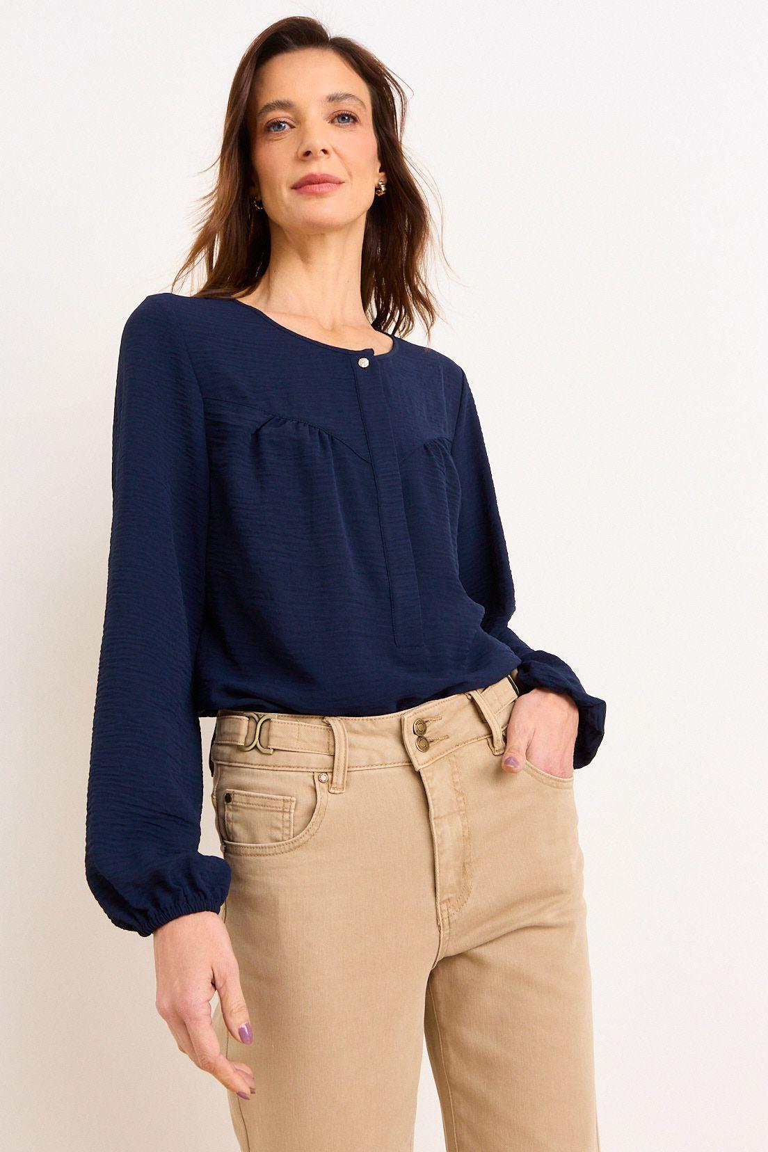 Blusa Escote Redondo Azul Ma Griffe 14002226002104-1