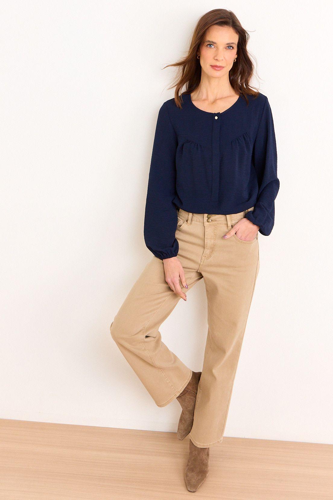 Blusa Escote Redondo Azul Ma Griffe 14002226002104-3