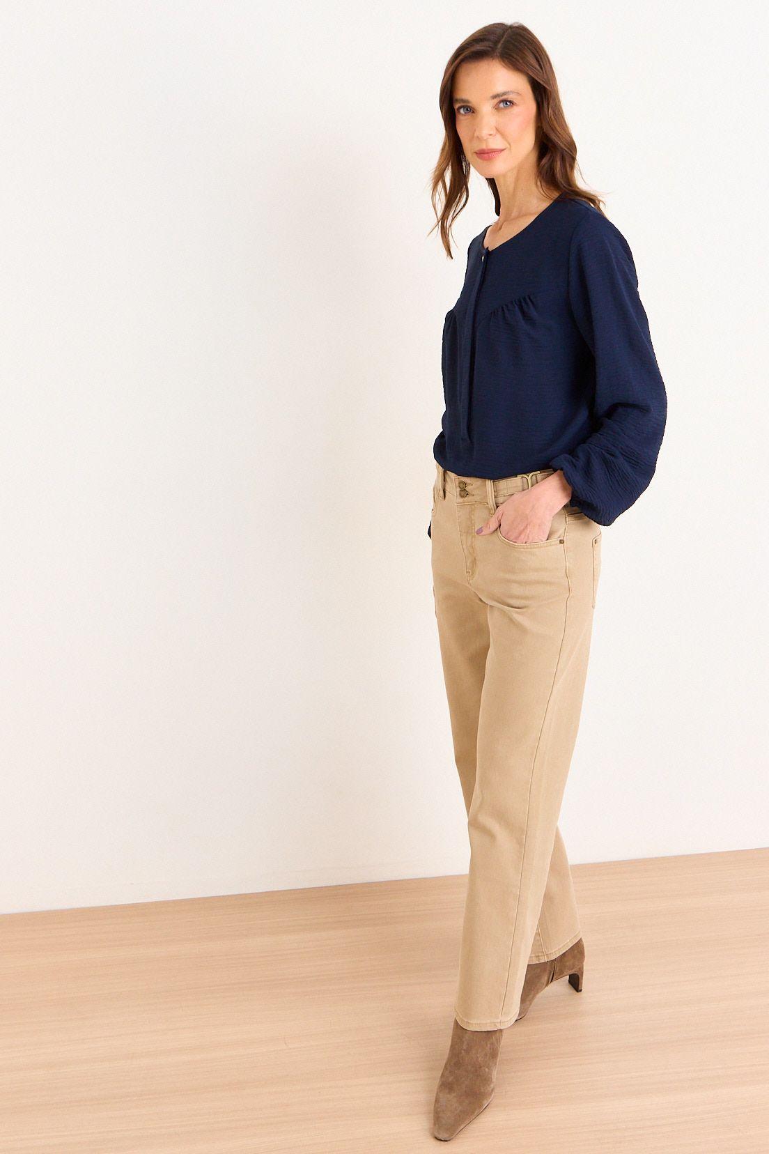 Blusa Escote Redondo Azul Ma Griffe 14002226002104-4
