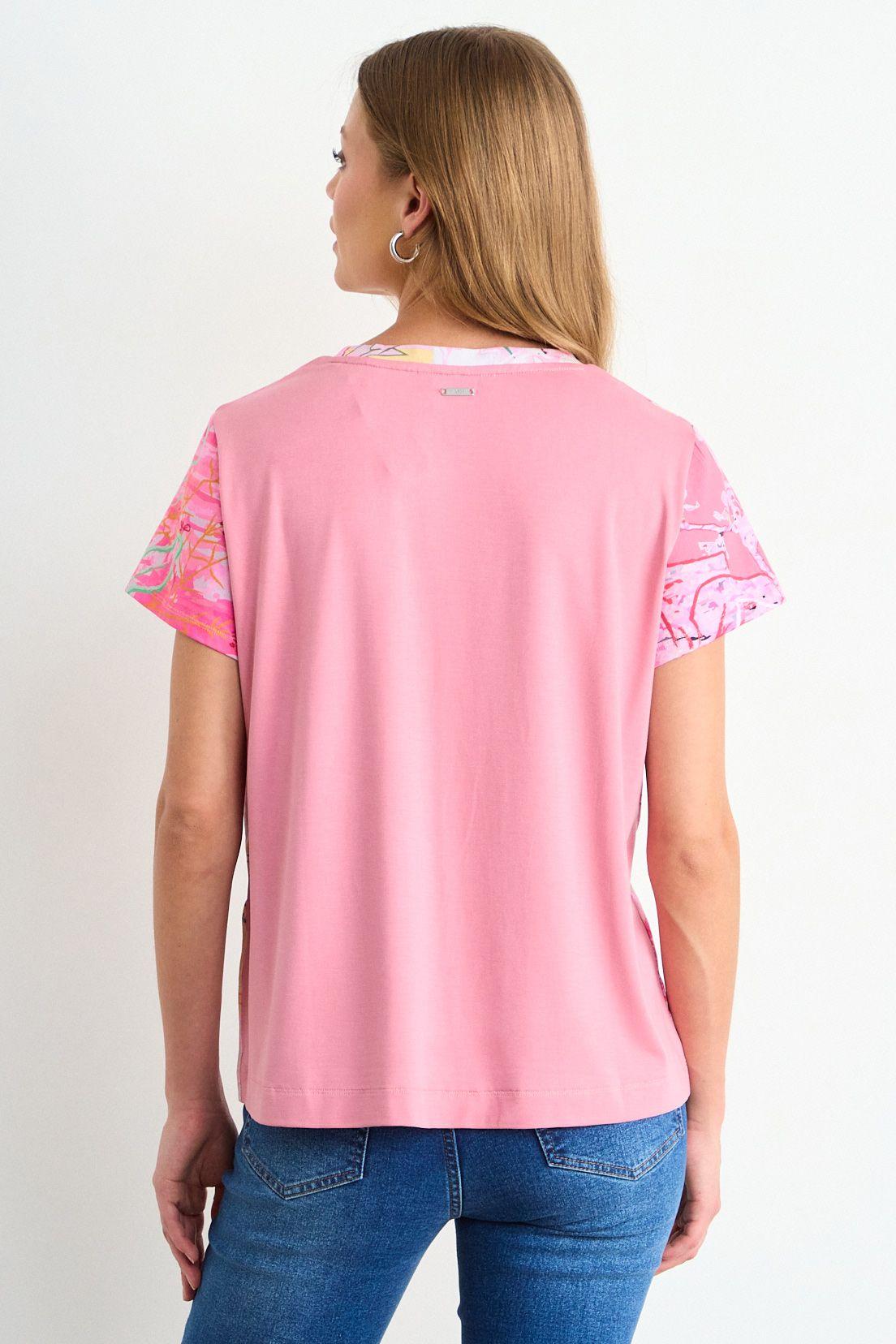 Polera Estampada Manga Corta Rosa Ash 14607126001123-2
