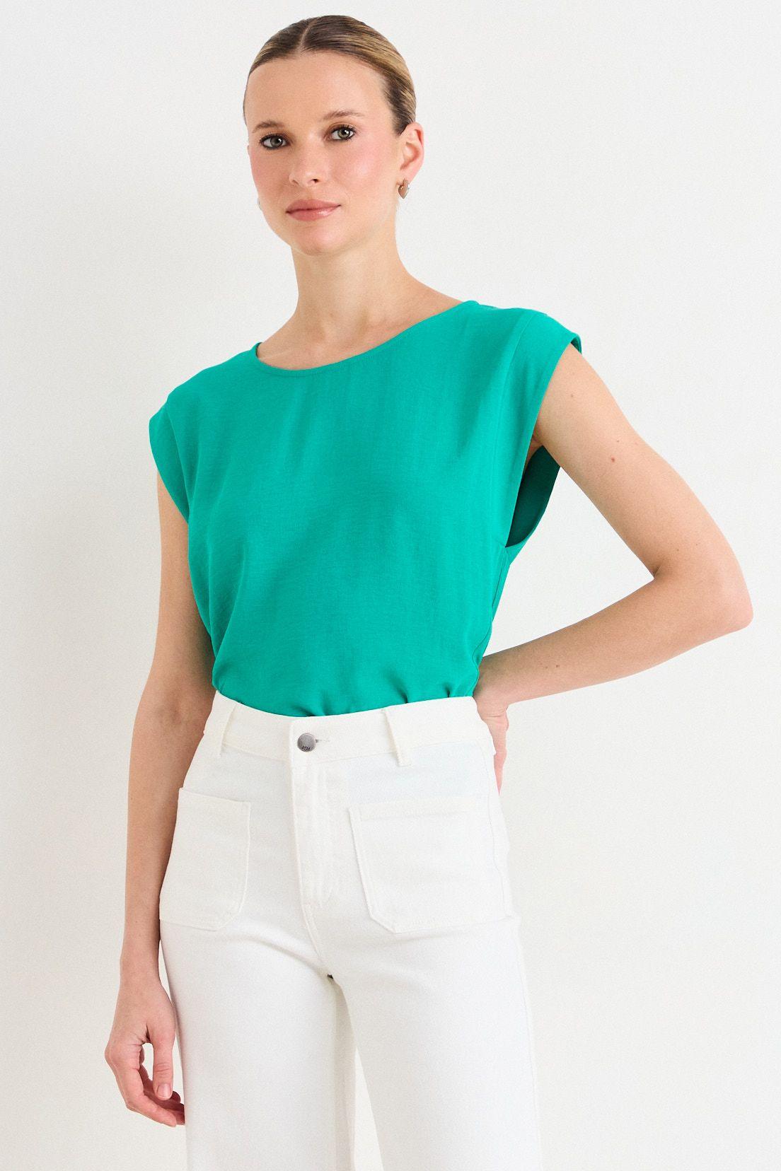 Blusas Sin Manga Verde Ash 14007226005217-0