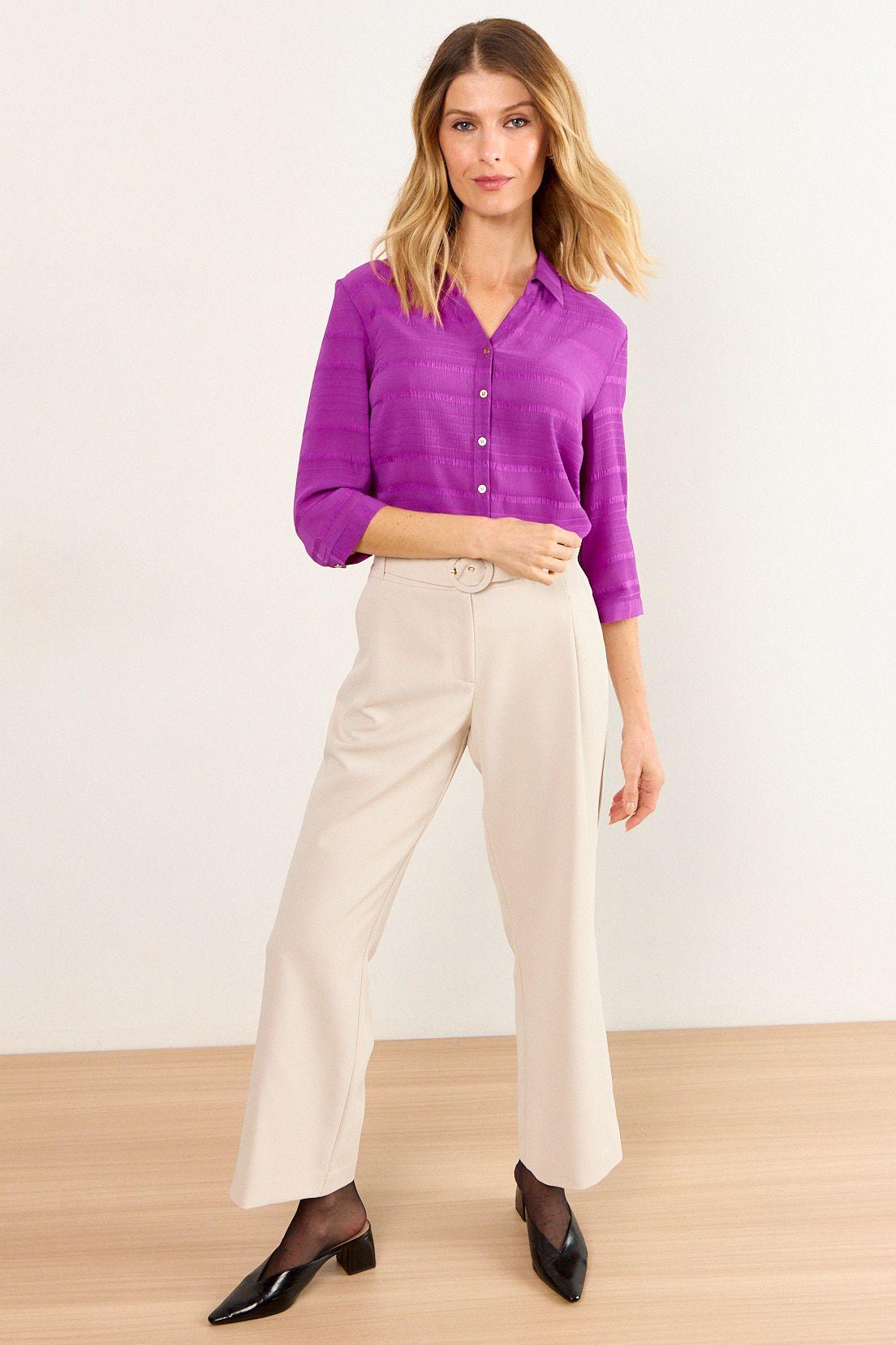 Blusa Camisera Textura Morado Ma Griffe 14002226052121-4
