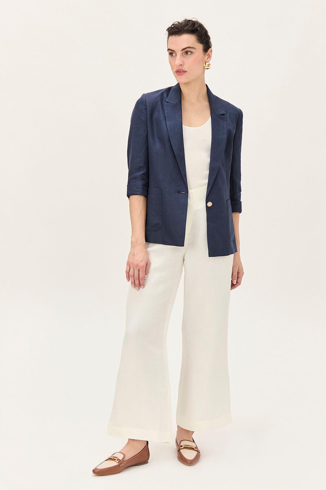 Blazer Lino Azul Ma Griffe 16002224057104-3