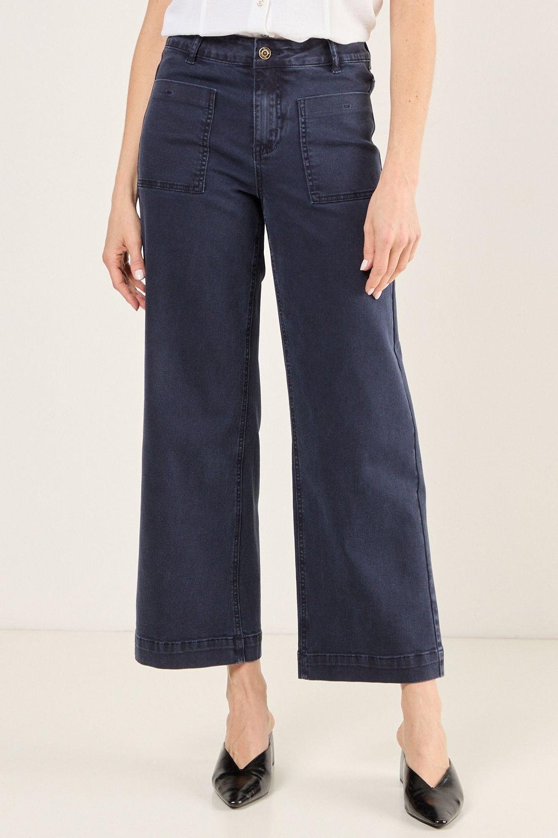 Jeans Wide Color Azul Ma Griffe 11302225009104-1