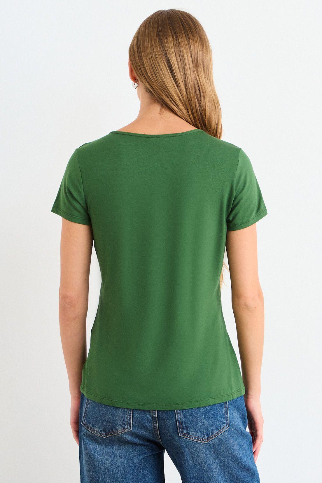 Polera Manga Corta Lisa Verde Musgo iO 14204225092107-2