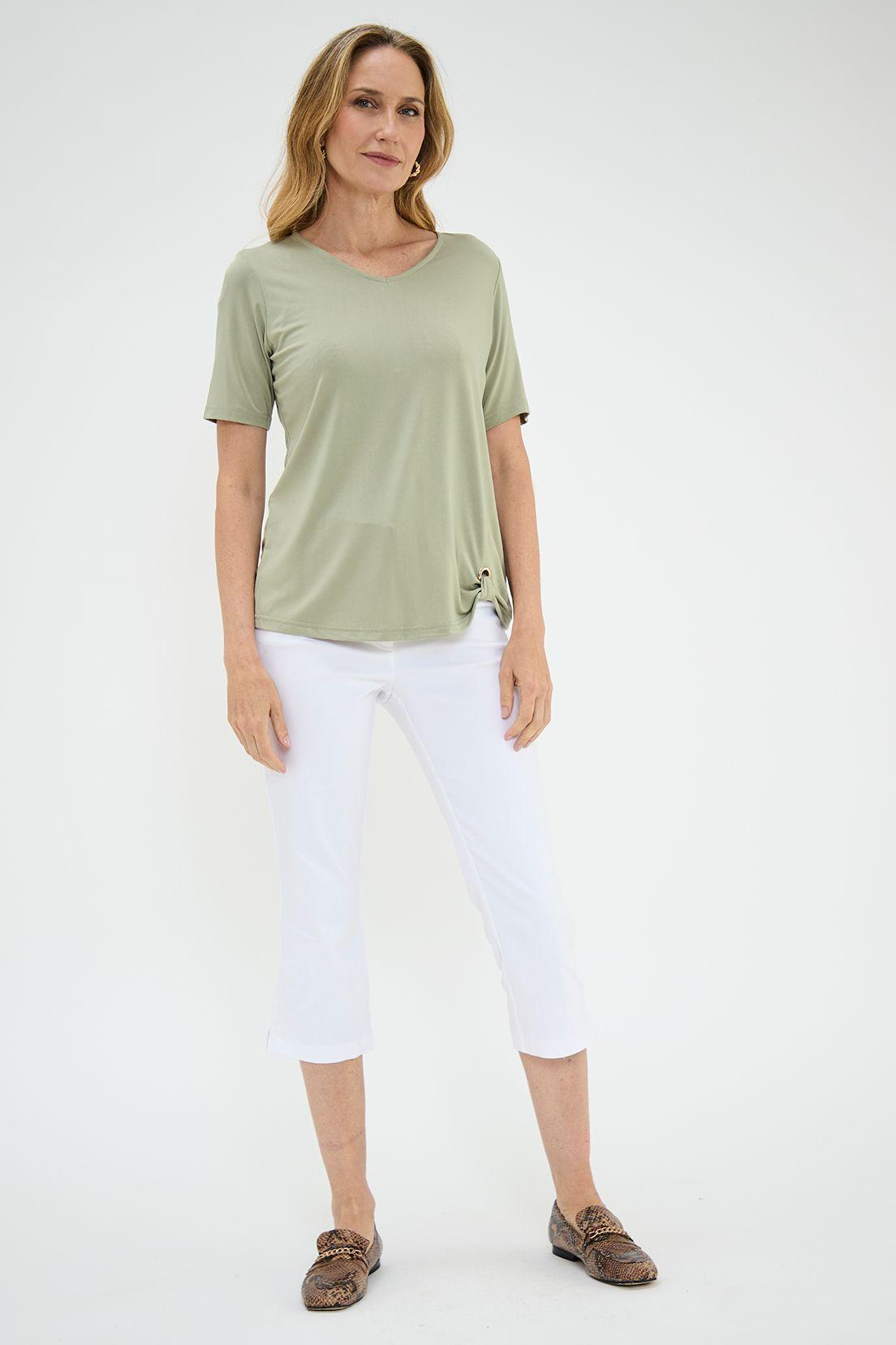 Polera Con Nudo Modal Verde Ma Griffe 14202224064117-4