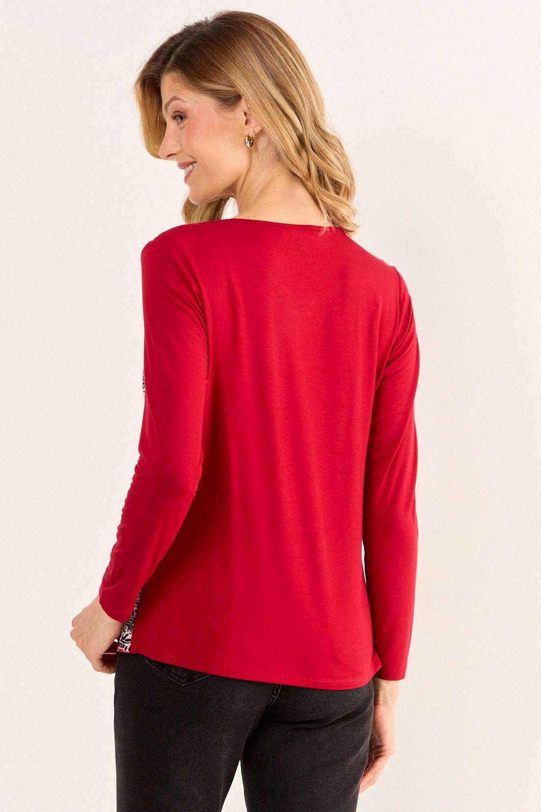 Polera Doble Tela Estampada Rojo Ma Griffe 14602126056103-3