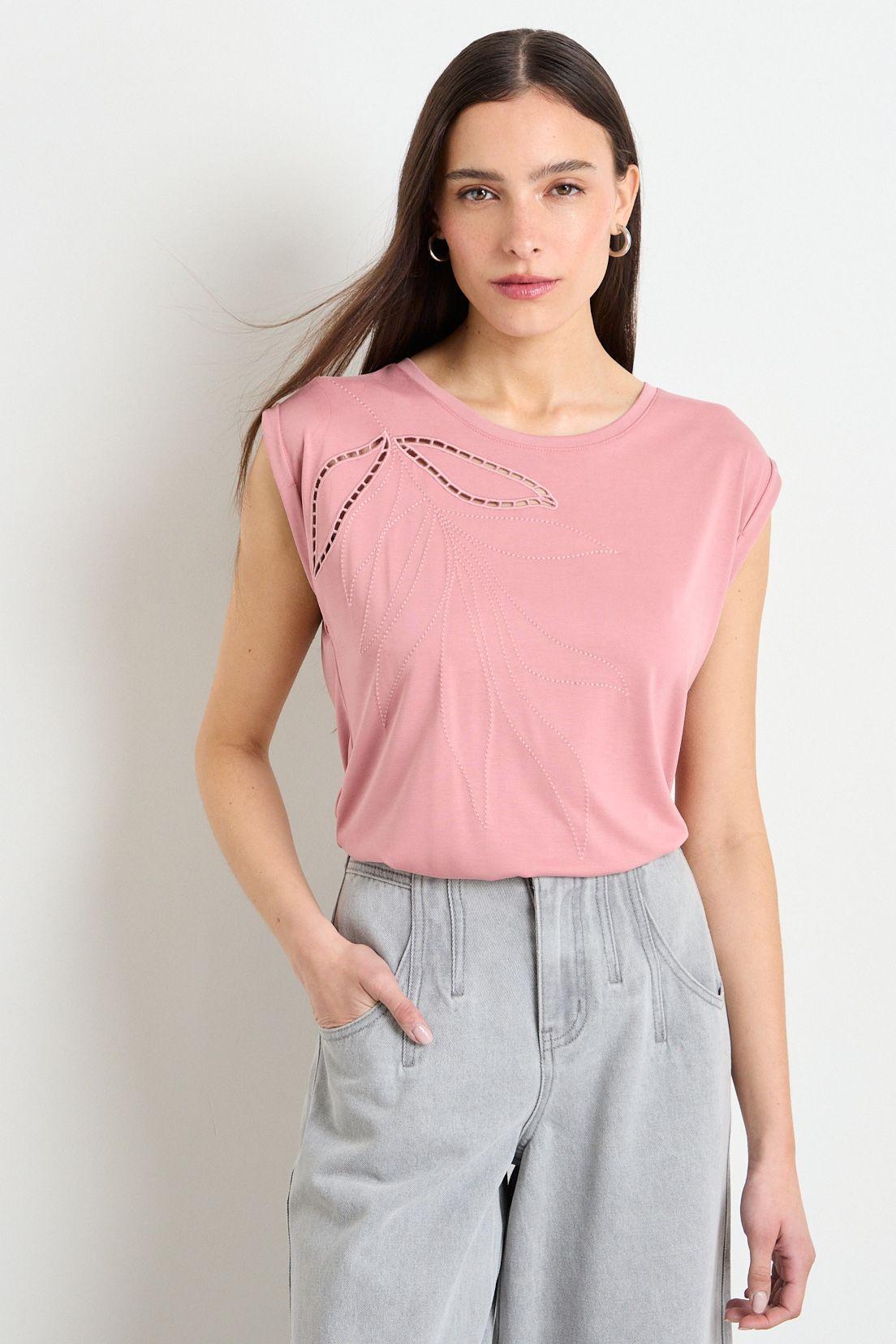 Polera Manga Corta Rosada iO 14620225006123-0