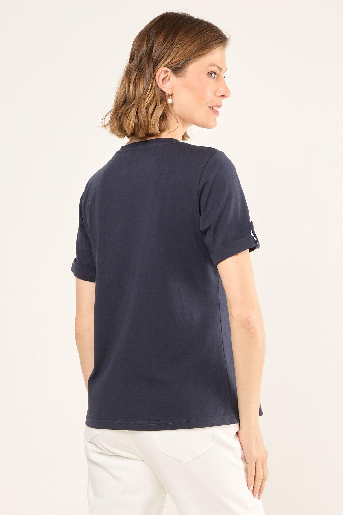 Polera Lisa De Lino Azul Ma Griffe 14202225011104-2