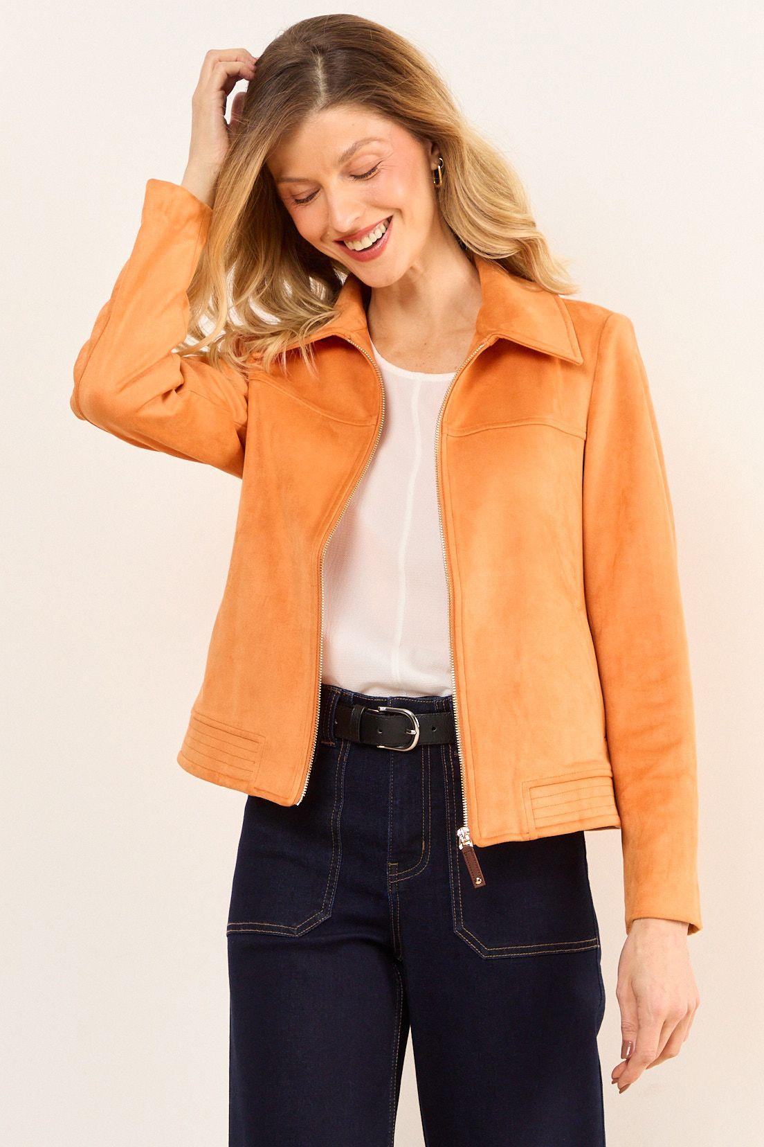 Chaqueta Antelina Cierre Naranjo Ma Griffe 17502226051114-0