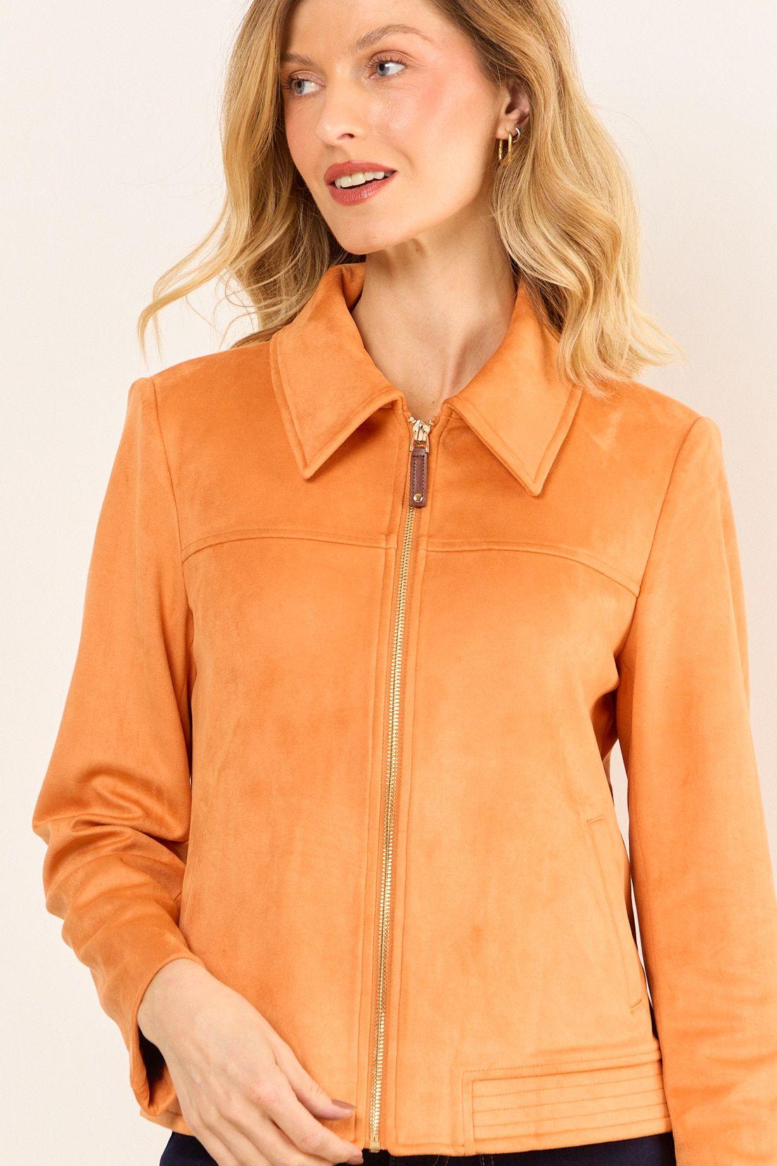 Chaqueta Antelina Cierre Naranjo Ma Griffe 17502226051114-1