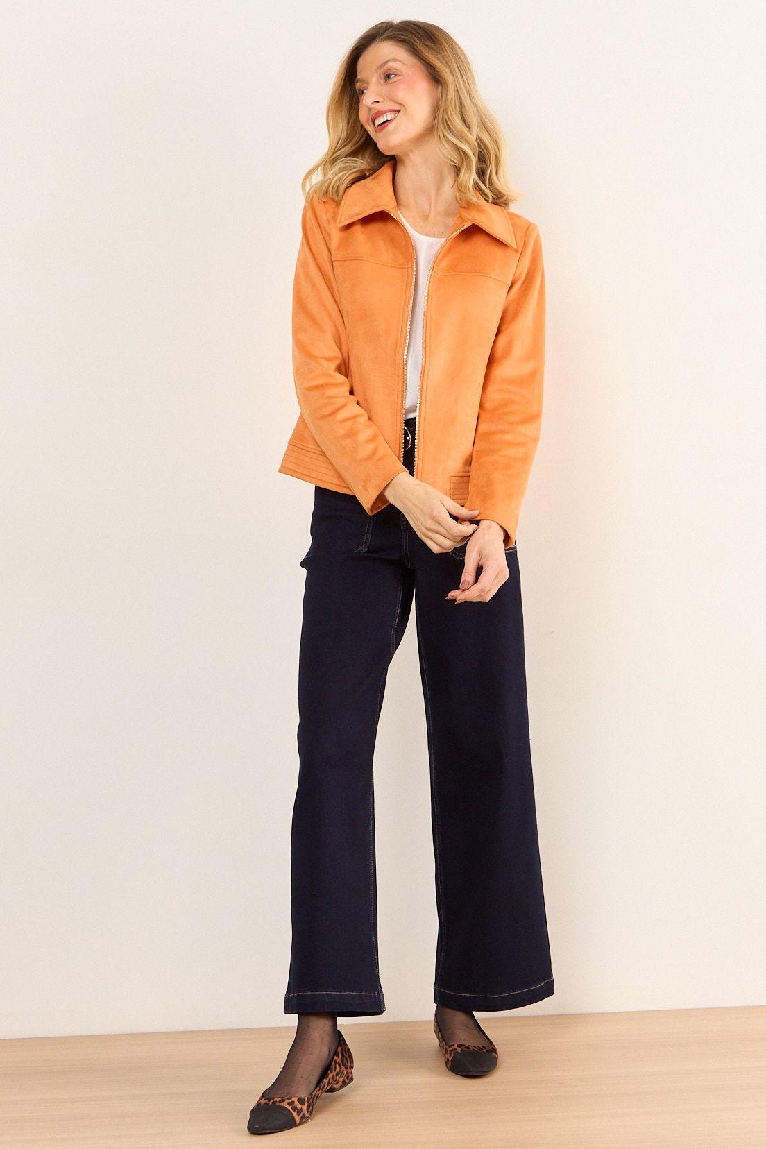Chaqueta Antelina Cierre Naranjo Ma Griffe 17502226051114-4