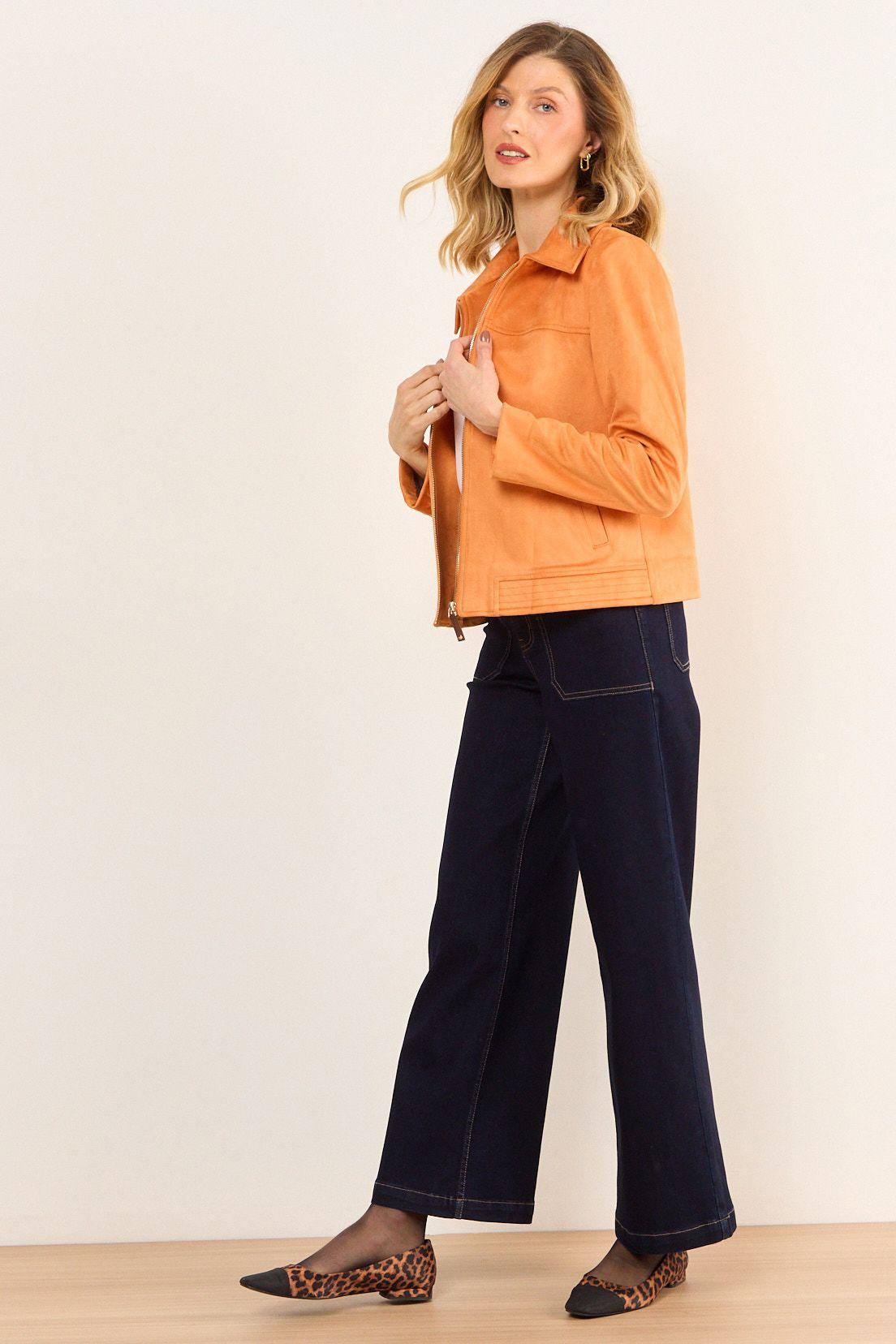 Chaqueta Antelina Cierre Naranjo Ma Griffe 17502226051114-3