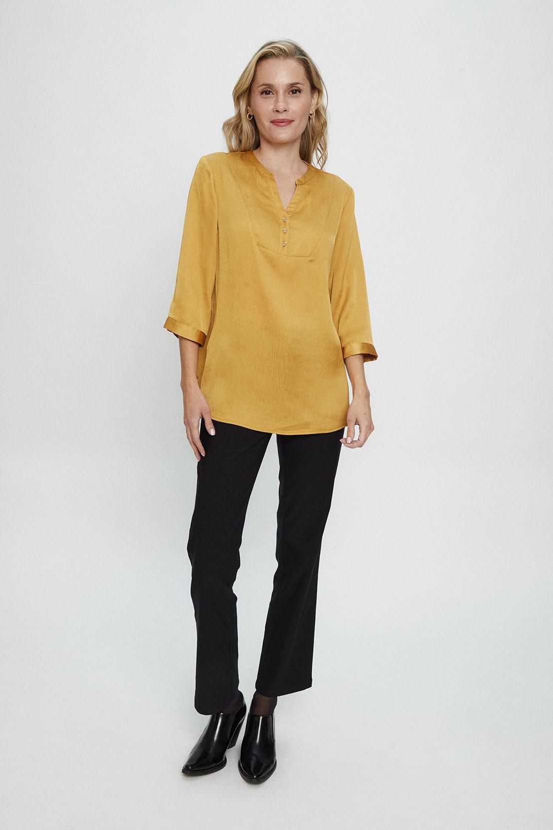 Blusa Lisa Mostaza Ma Griffe 14002224052314-2