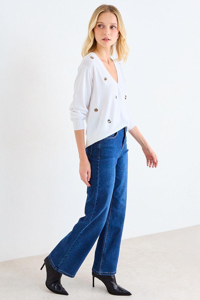 Cardigan Con Aplicaciones Metalicas Crudo Ash 18007126050105-4