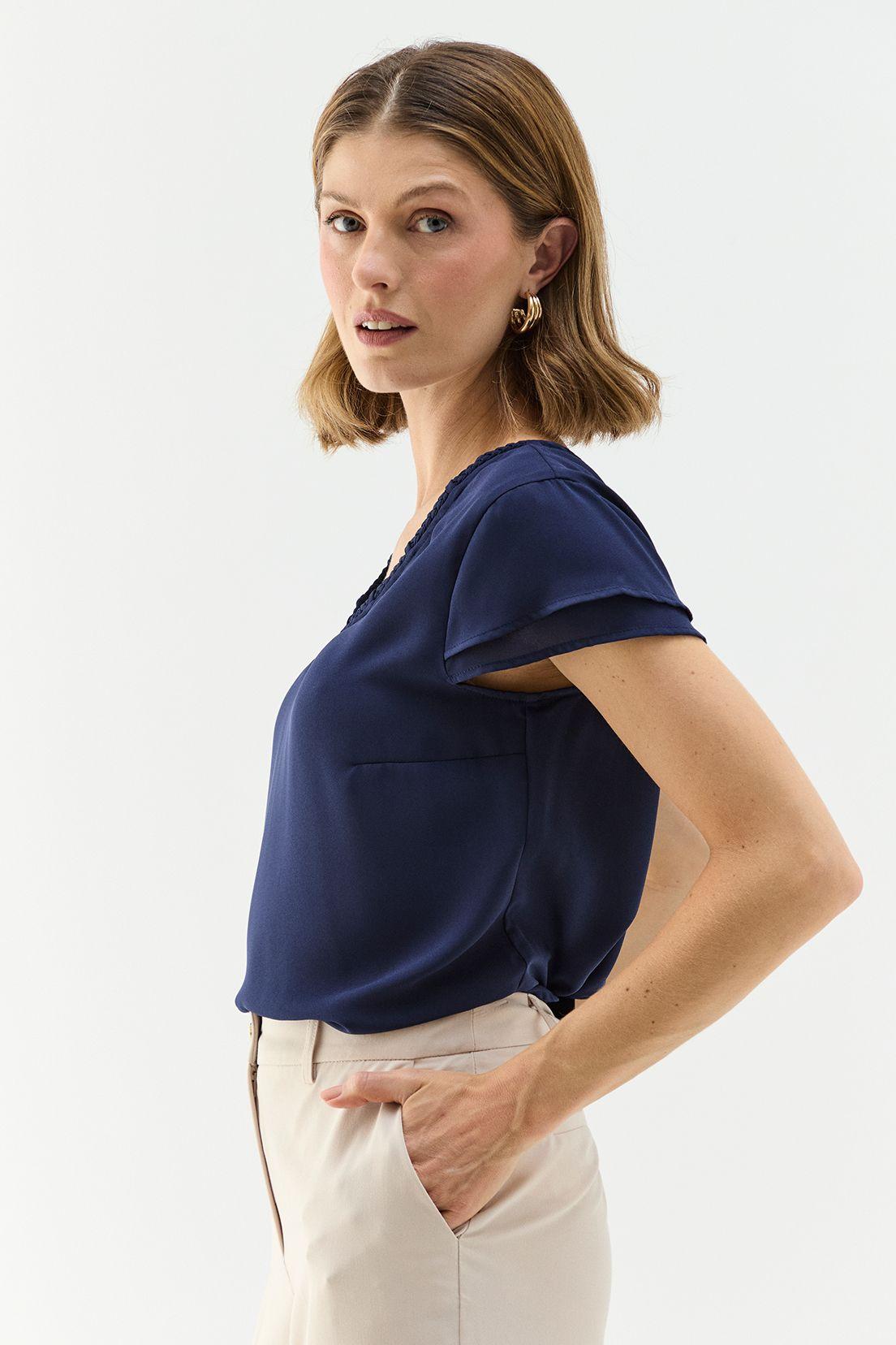 Blusa Lisa Azul Ma Griffe 14004224008104-2