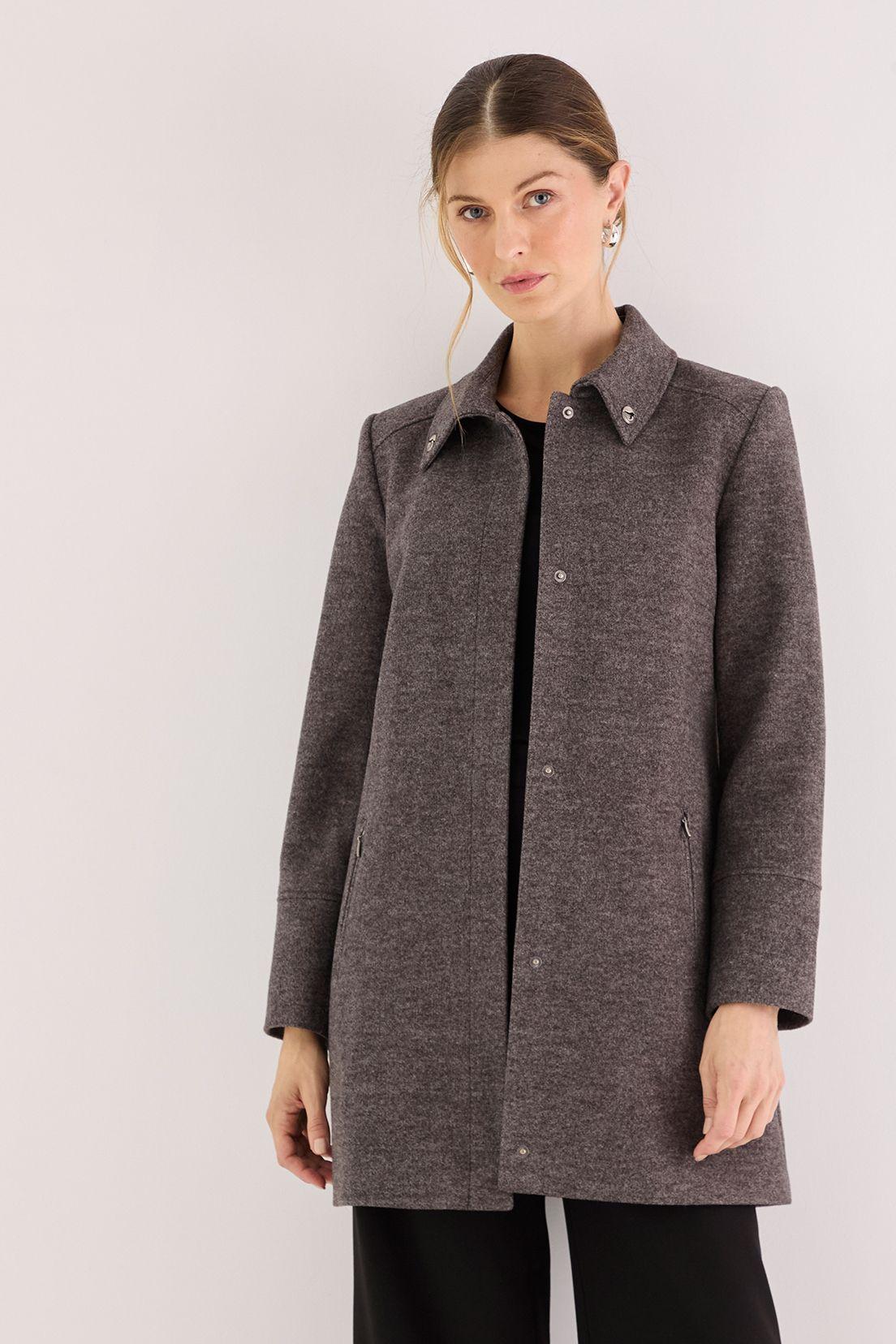 Abrigo Cuello Camisero Gris 17202125002163-0
