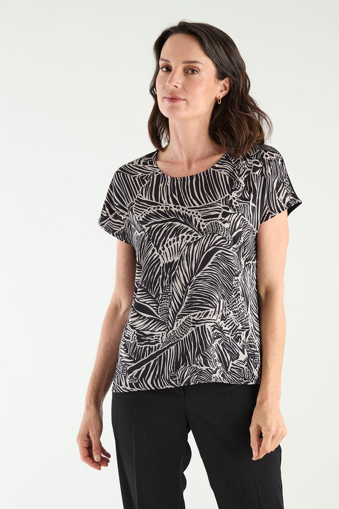 Polera Manga Caida Estampada Negro Ma Griffe 14602125050102-0