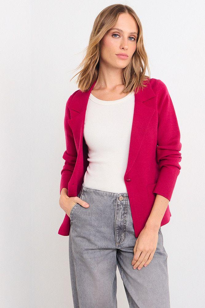 Blazer Tejido Fucsia iO 18020126011116-2