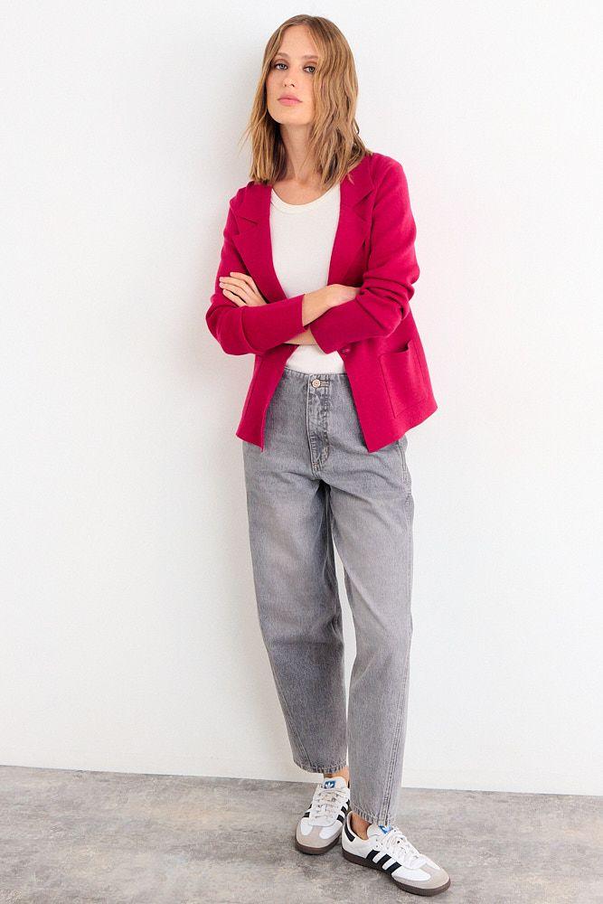 Blazer Tejido Fucsia iO 18020126011116-3