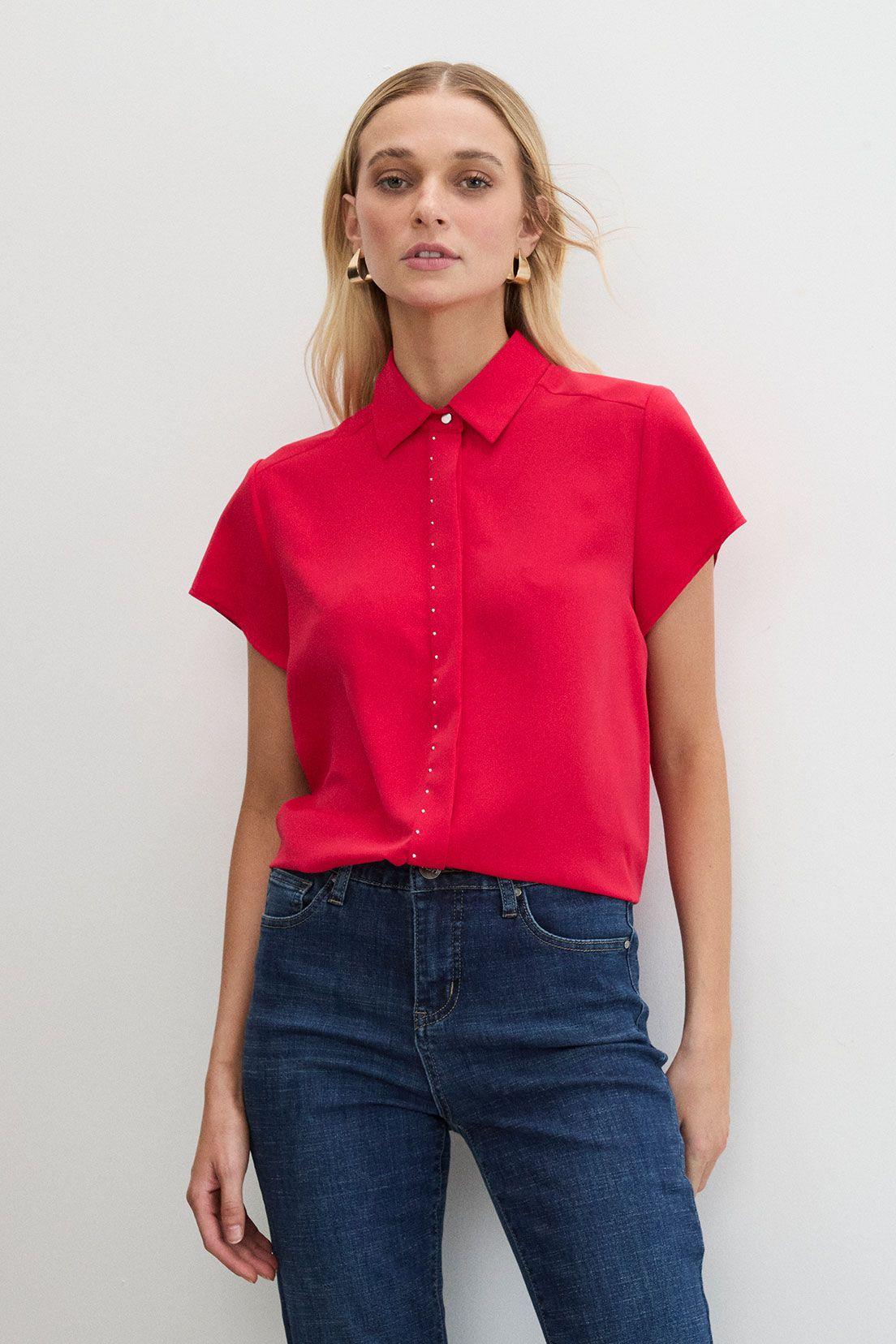 Blusas Manga Corta Rojo Ash 14007125070103-0