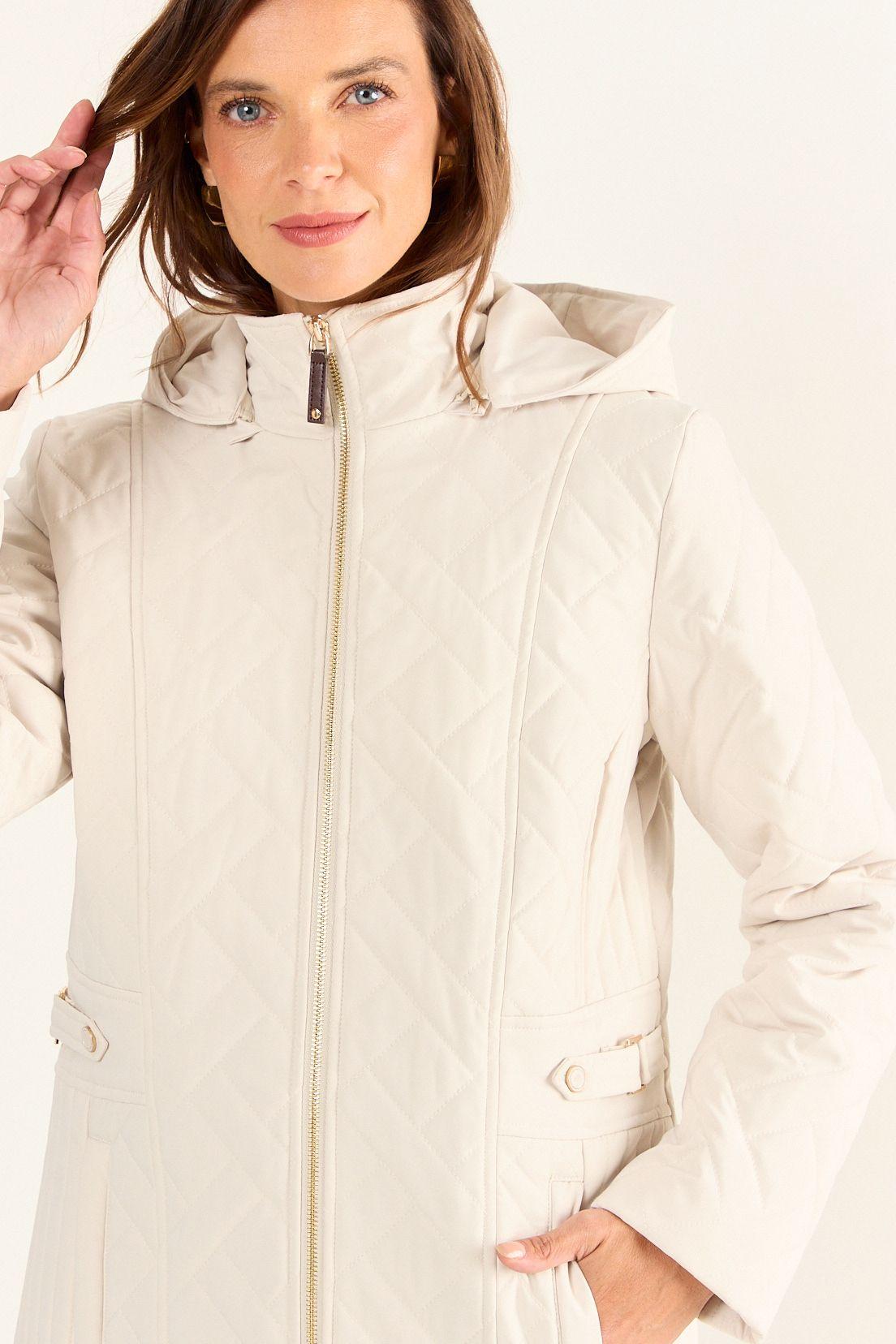 Parka Con Gorro Y Cierre Beige Ma Griffe 17602126002106-1