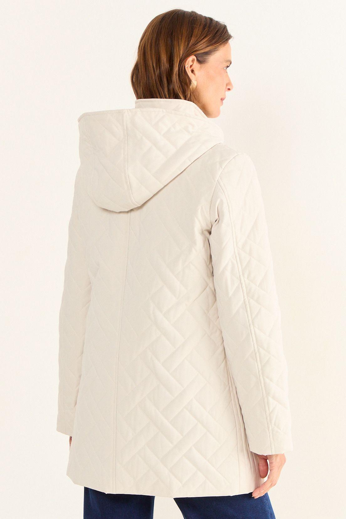 Parka Con Gorro Y Cierre Beige Ma Griffe 17602126002106-2