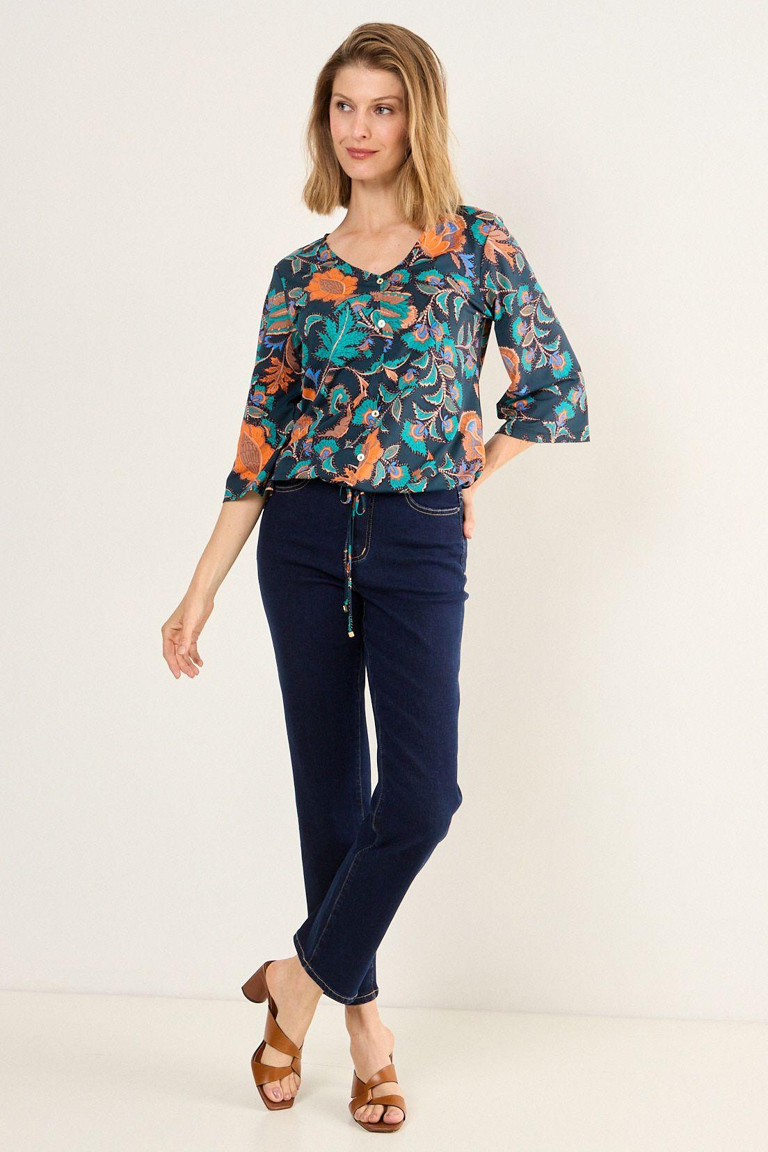 Polera Escote En V Azul Ma Griffe 14302126001104-4