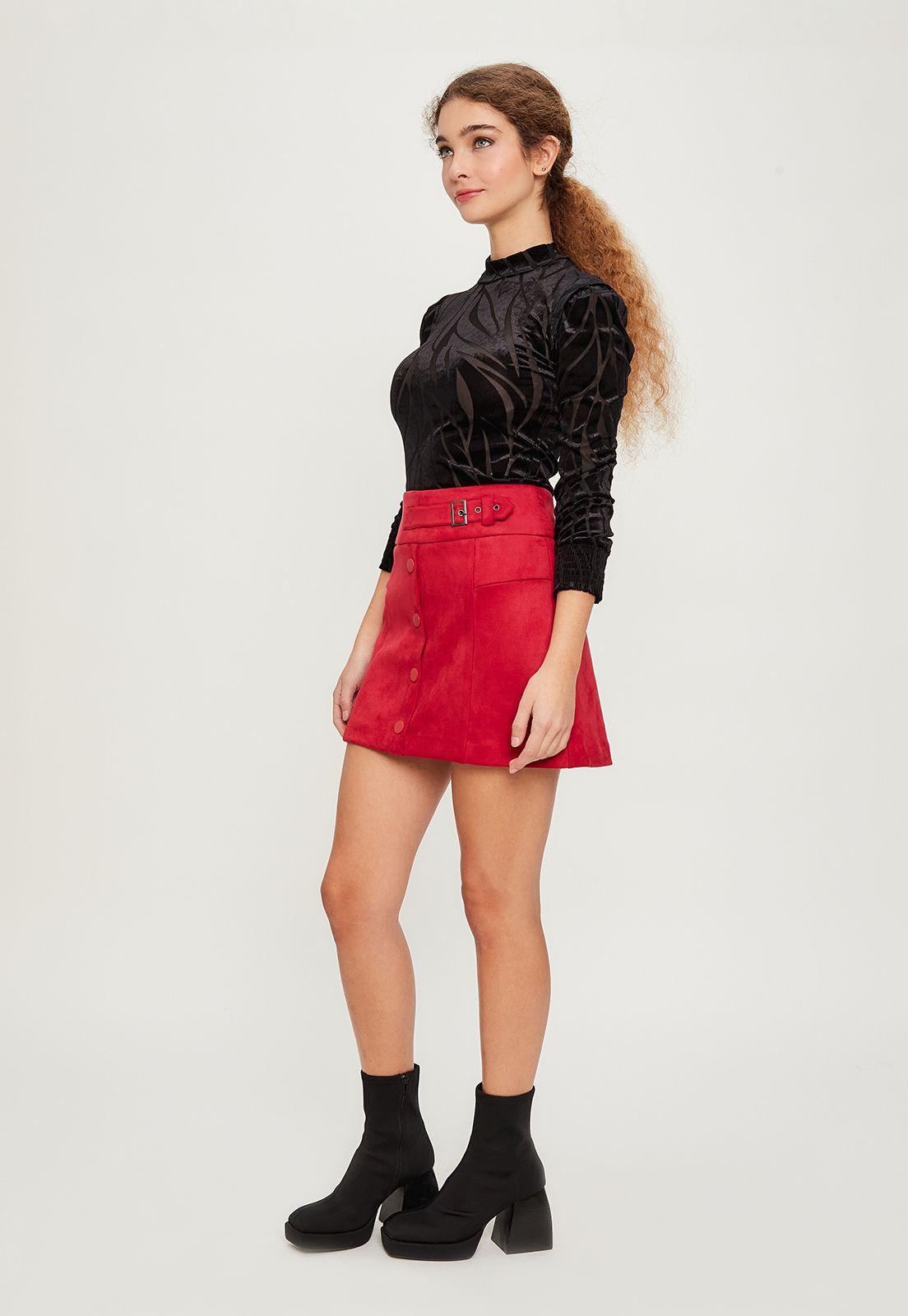 Falda Lisa Rojo iO 12020224001103-2